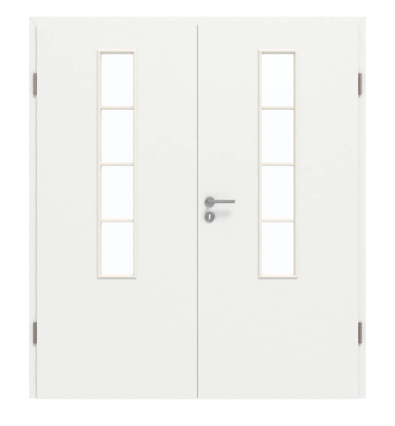 GARANT Doppelflügeltür inkl. Zarge D354-60 Designer White Resopal mit Lichtausschnitt LA-5 schlossseitig Sprosse SP10