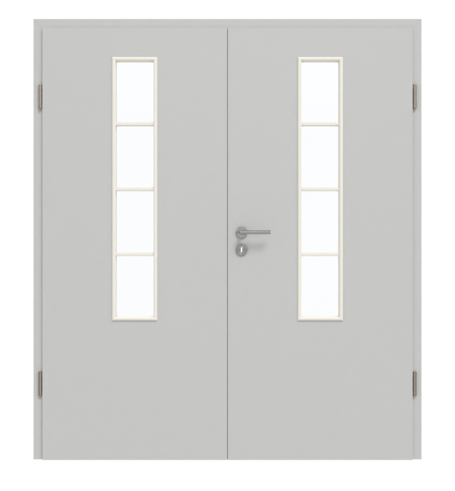 GARANT Doppelflügeltür inkl. Zarge D92-60 Dove Grey Resopal mit Lichtausschnitt LA-5 mittig Sprosse SP10