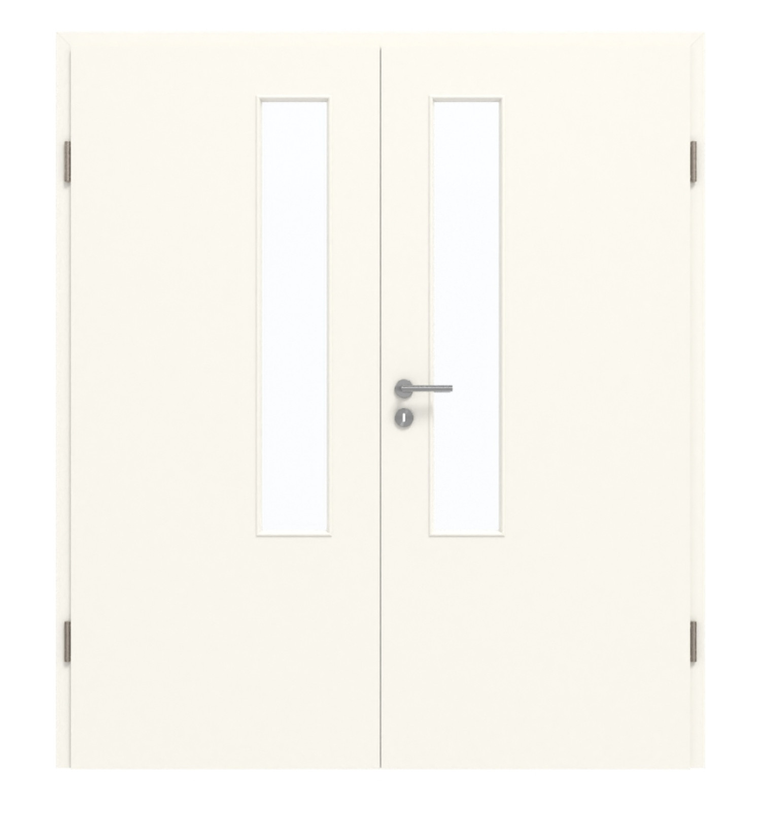 GARANT Doppelflügeltür inkl. Zarge 0105-60 Pearl White CePaL mit Lichtausschnitt LA-5 schlossseitig