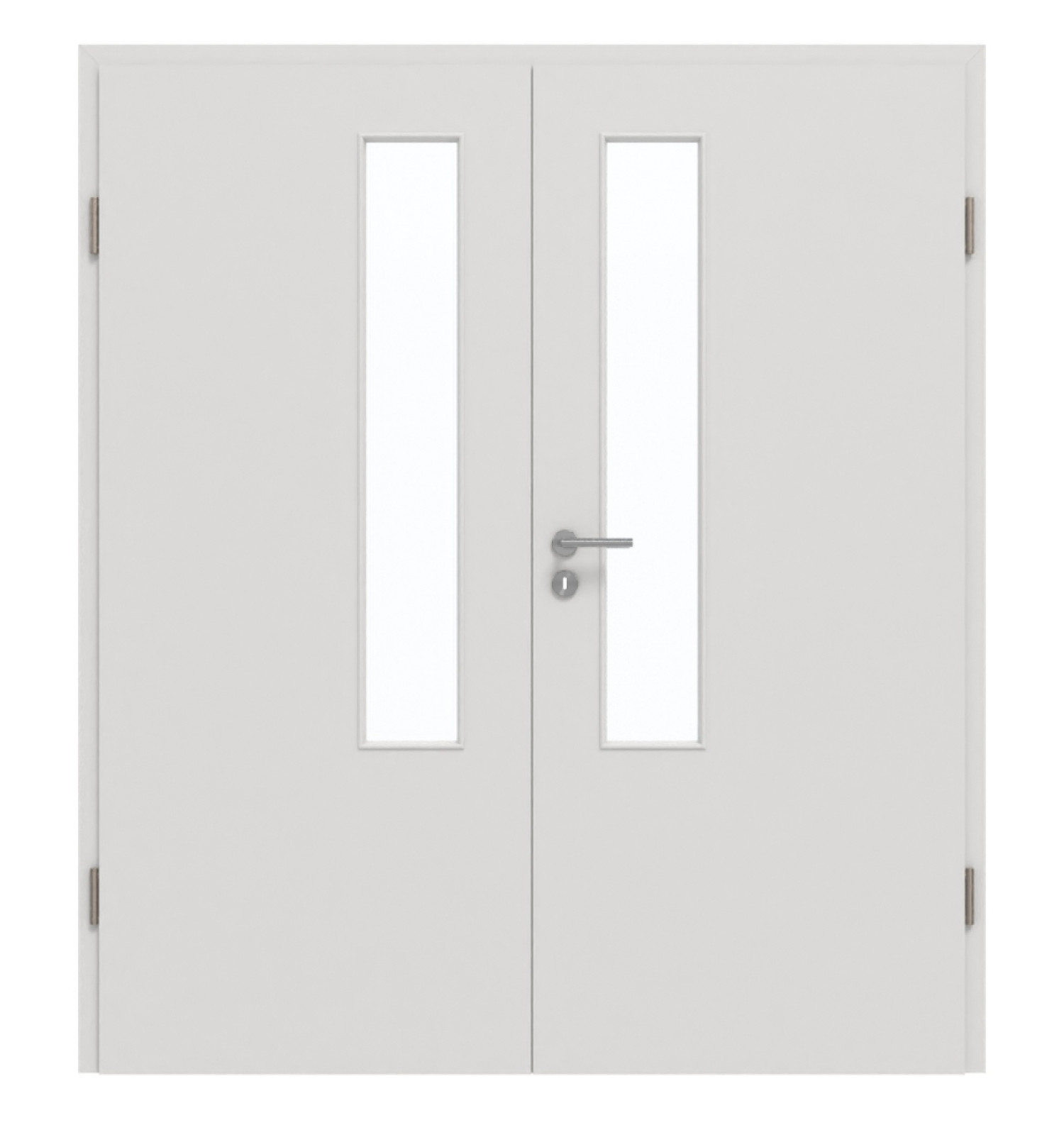 GARANT Doppelflügeltür inkl. Zarge 0160-60 Silver Grey CePaL mit Lichtausschnitt LA-5 schlossseitig