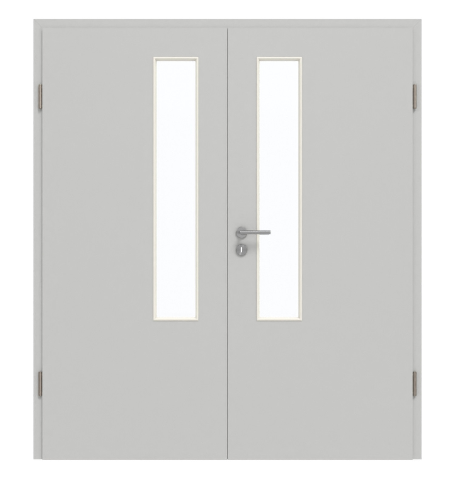GARANT Doppelflügeltür inkl. Zarge D92-60 Dove Grey Resopal mit Lichtausschnitt LA-5 schlossseitig