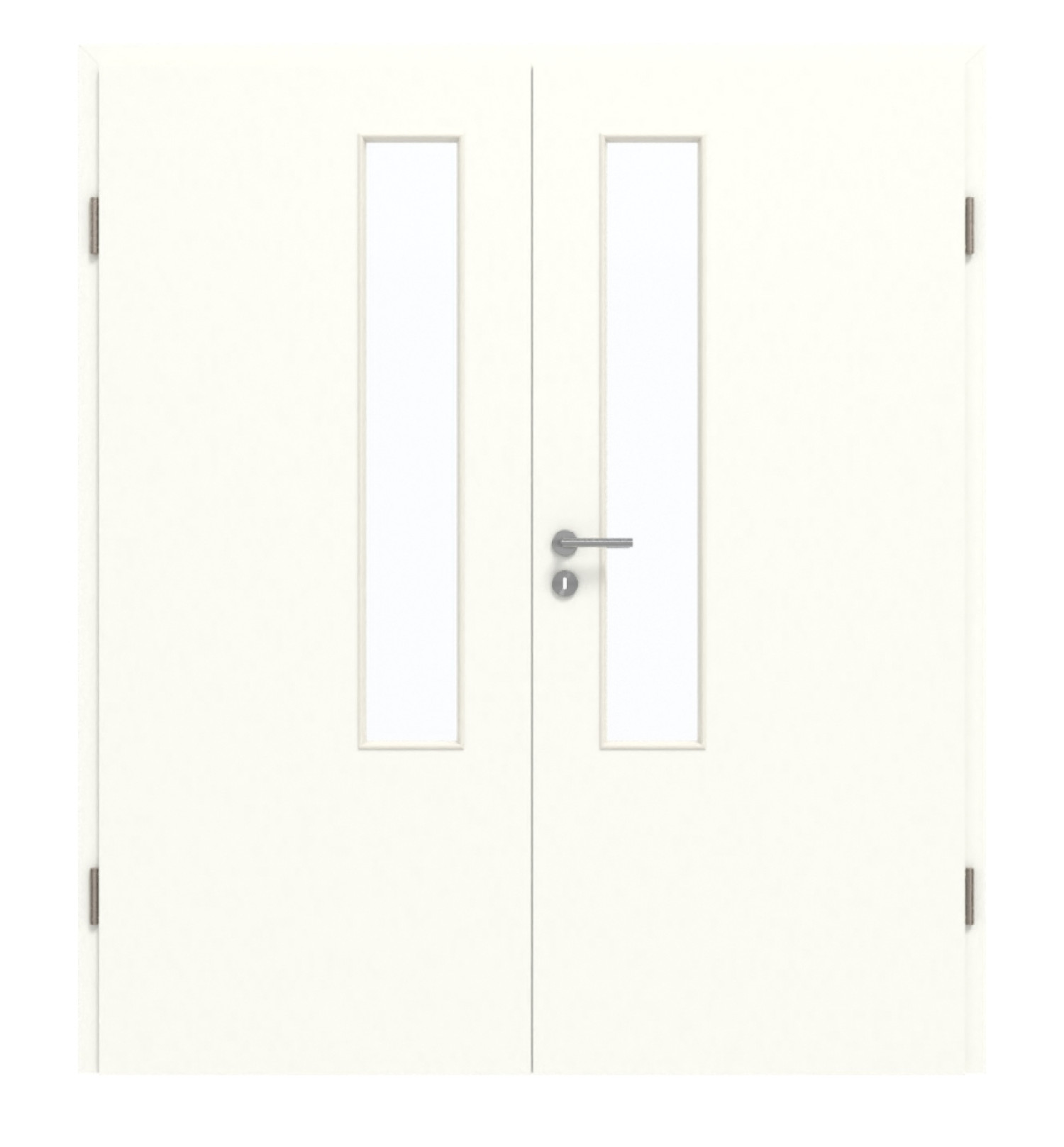 GARANT Doppelflügeltür inkl. Zarge W1000ST3 Premium Weiß GHK08 mit Lichtausschnitt LA-5 schlossseitig