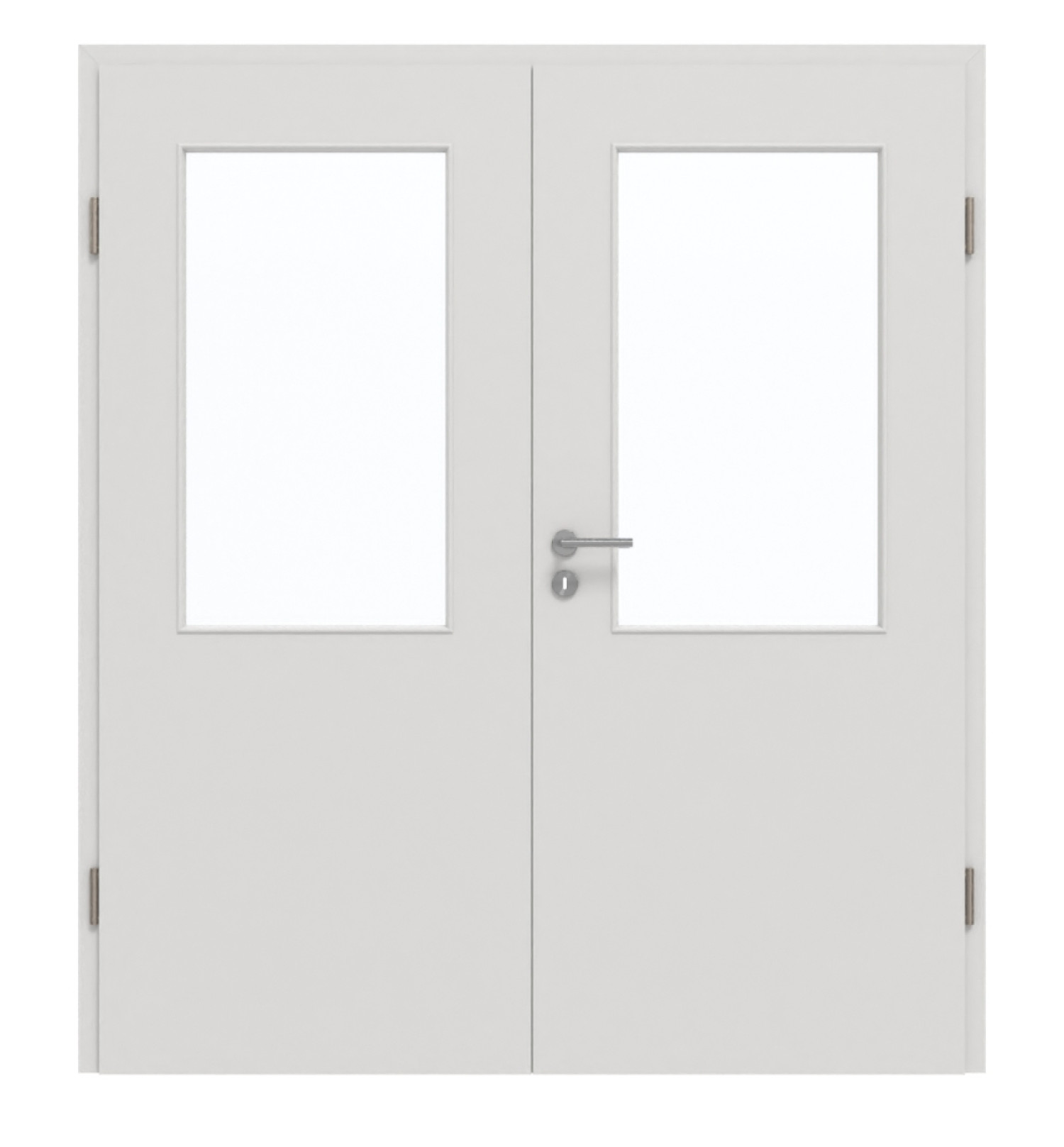 GARANT Doppelflügeltür inkl. Zarge 0160-60 Silver Grey CePaL mit Lichtausschnitt LA-6