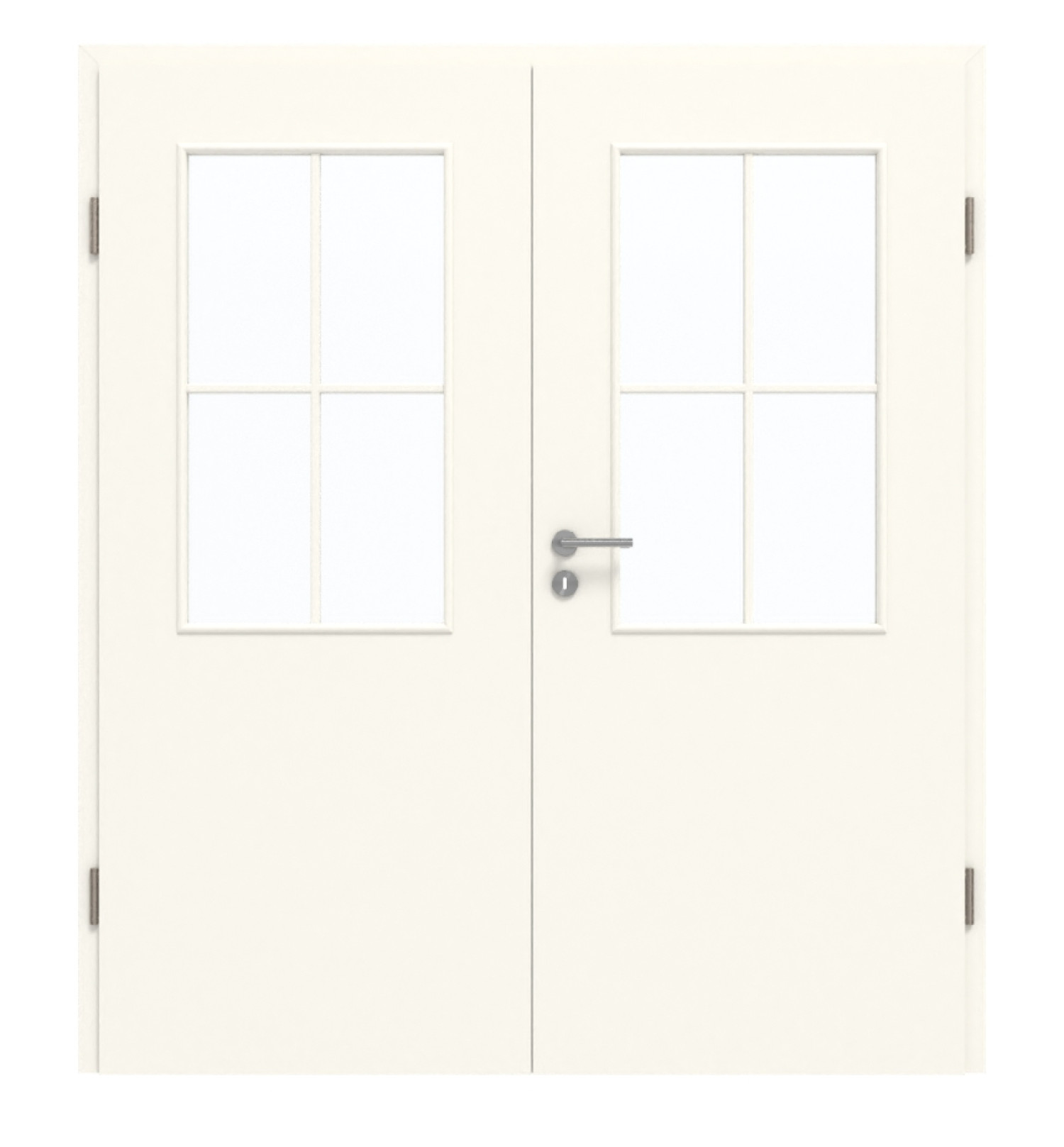 GARANT Doppelflügeltür inkl. Zarge 0105-60 Pearl White CePaL mit Lichtausschnitt LA-6 Sprosse SP0