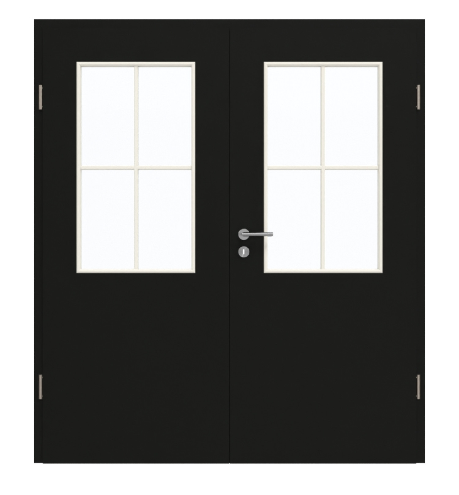 GARANT Doppelflügeltür inkl. Zarge 0901-60 Black Resopal mit Lichtausschnitt LA-6 Sprosse SP0