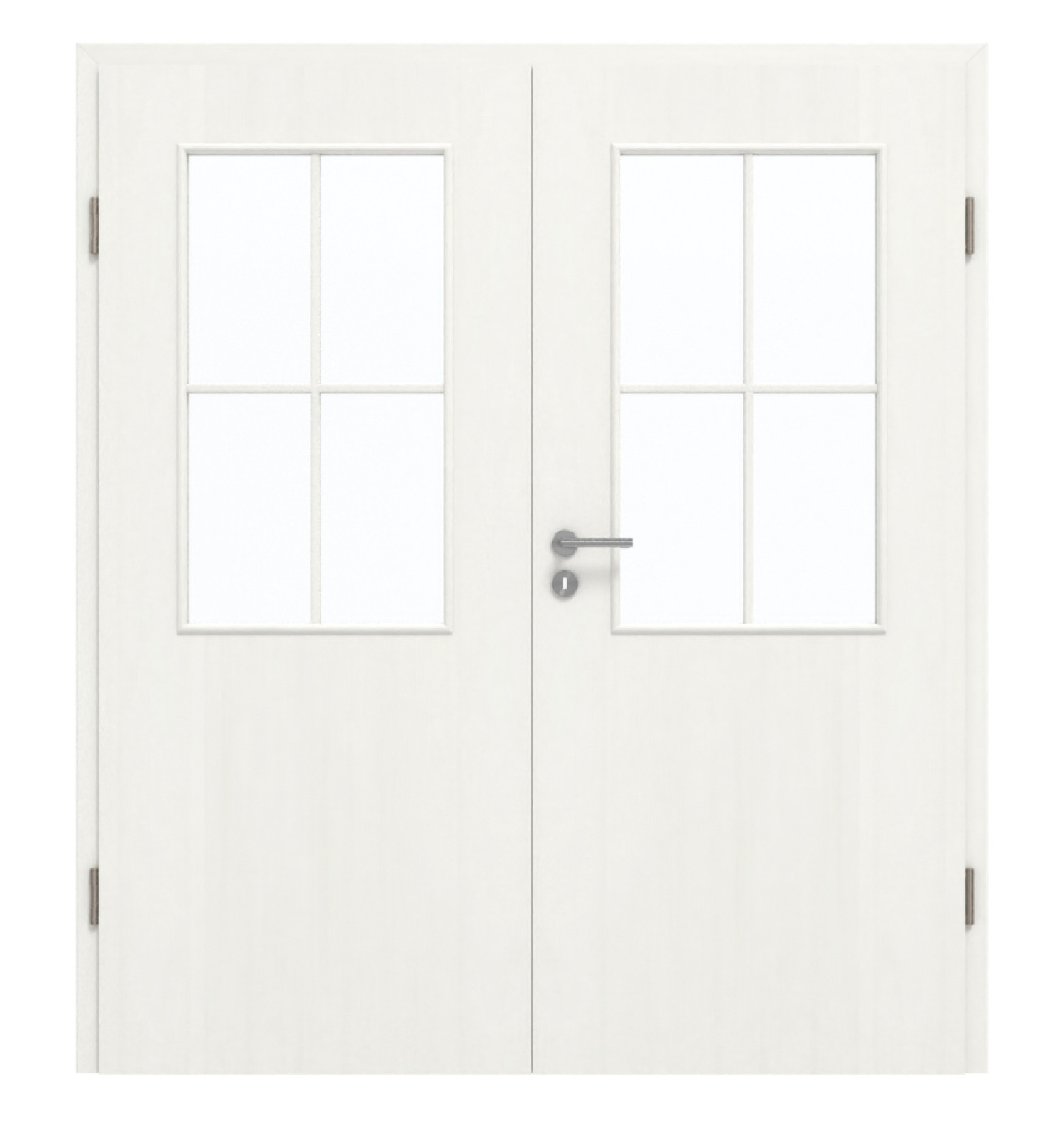 GARANT Doppelflügeltür inkl. Zarge Authentic Bianco CePaL mit Lichtausschnitt LA-6 Sprosse SP0