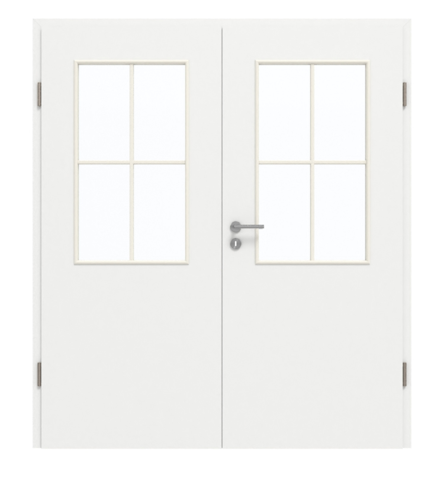 GARANT Doppelflügeltür inkl. Zarge D354-60 Designer White Resopal mit Lichtausschnitt LA-6 Sprosse SP0