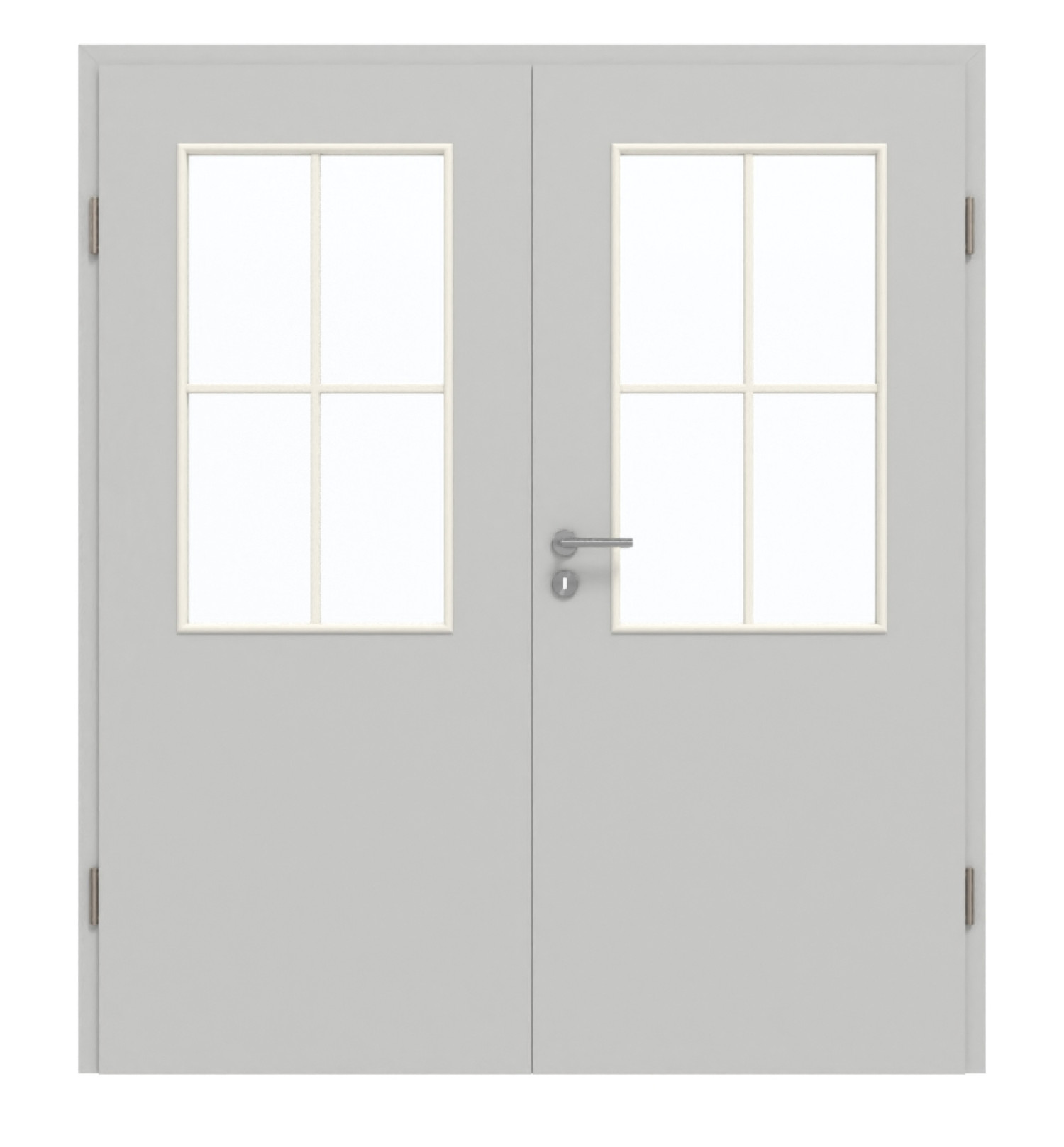 GARANT Doppelflügeltür inkl. Zarge D92-60 Dove Grey Resopal mit Lichtausschnitt LA-6 Sprosse SP0