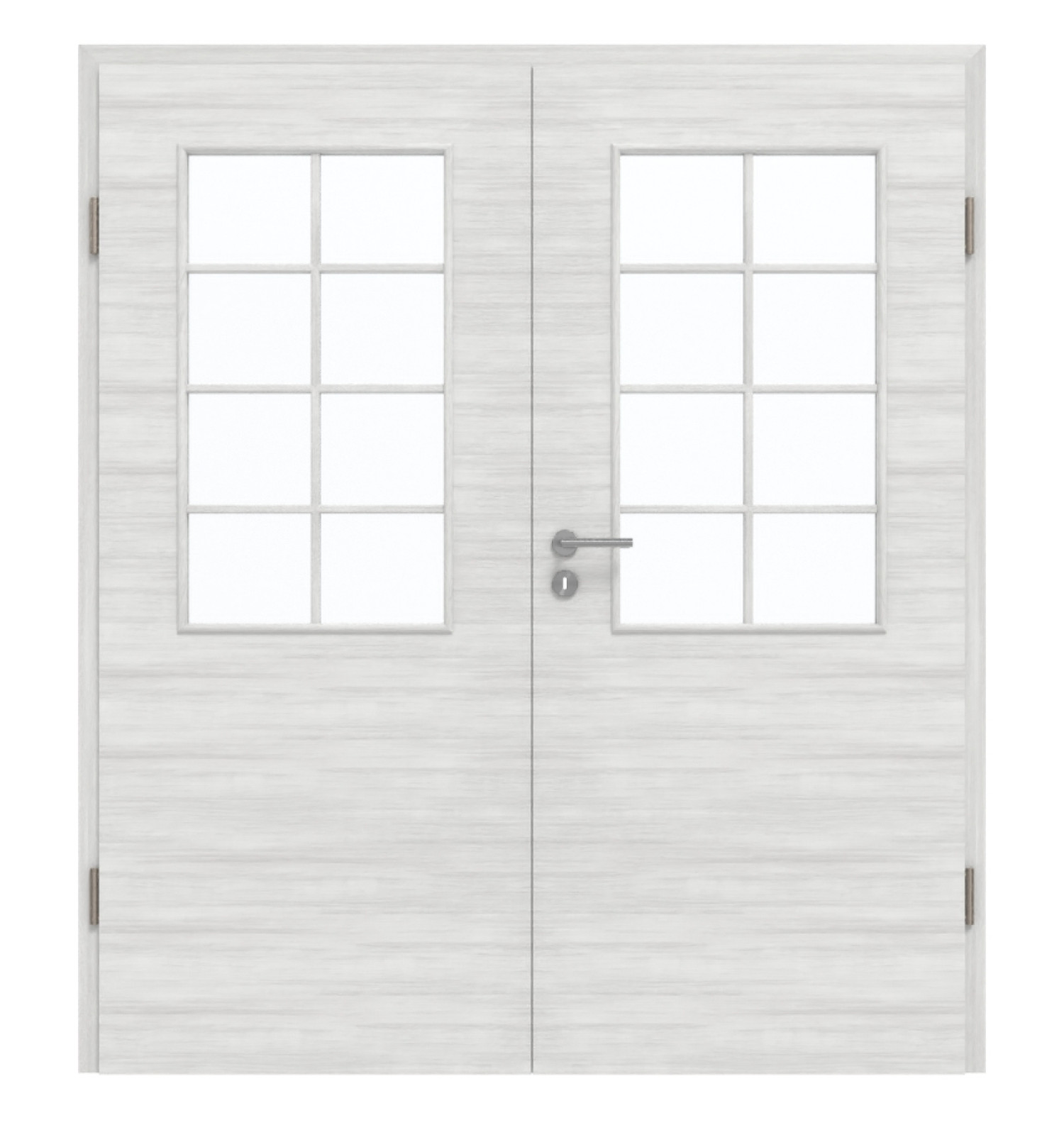 GARANT Doppelflügeltür inkl. Zarge Quer Authentic Grigio GCK08 mit Lichtausschnitt LA-6 Sprosse SP1