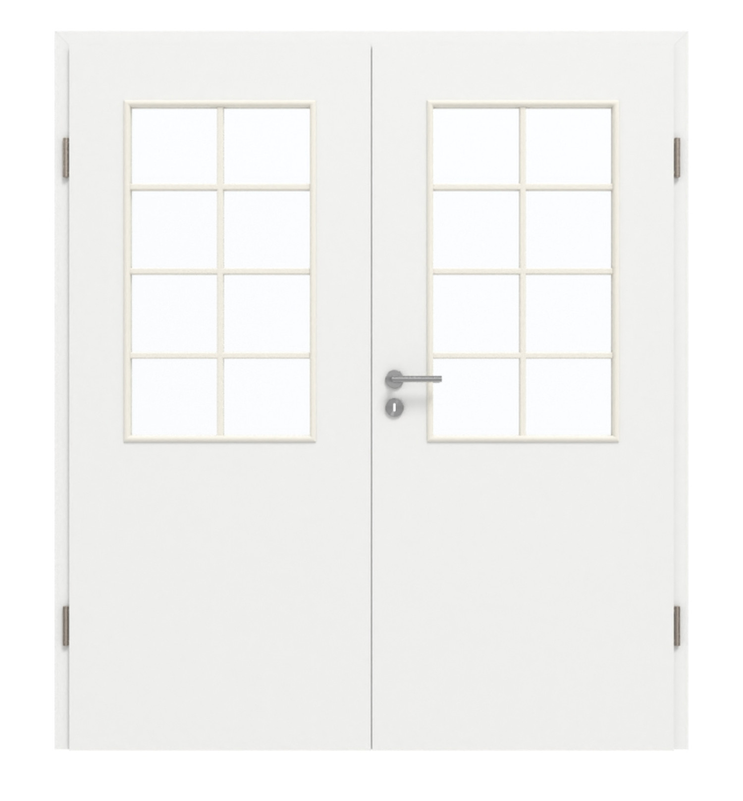GARANT Doppelflügeltür inkl. Zarge D354-60 Designer White Resopal mit Lichtausschnitt LA-6 Sprosse SP1