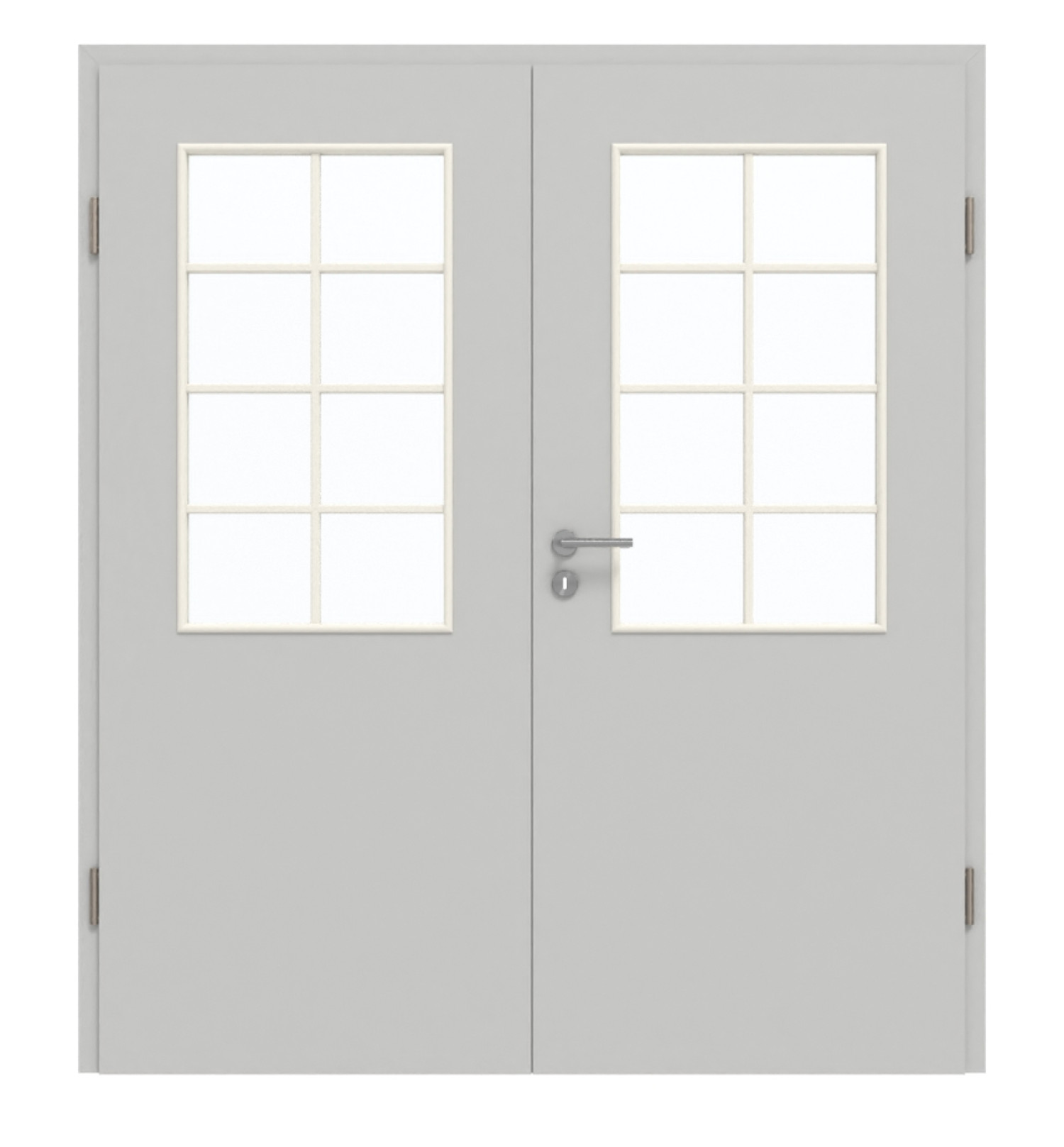 GARANT Doppelflügeltür inkl. Zarge D92-60 Dove Grey Resopal mit Lichtausschnitt LA-6 Sprosse SP1