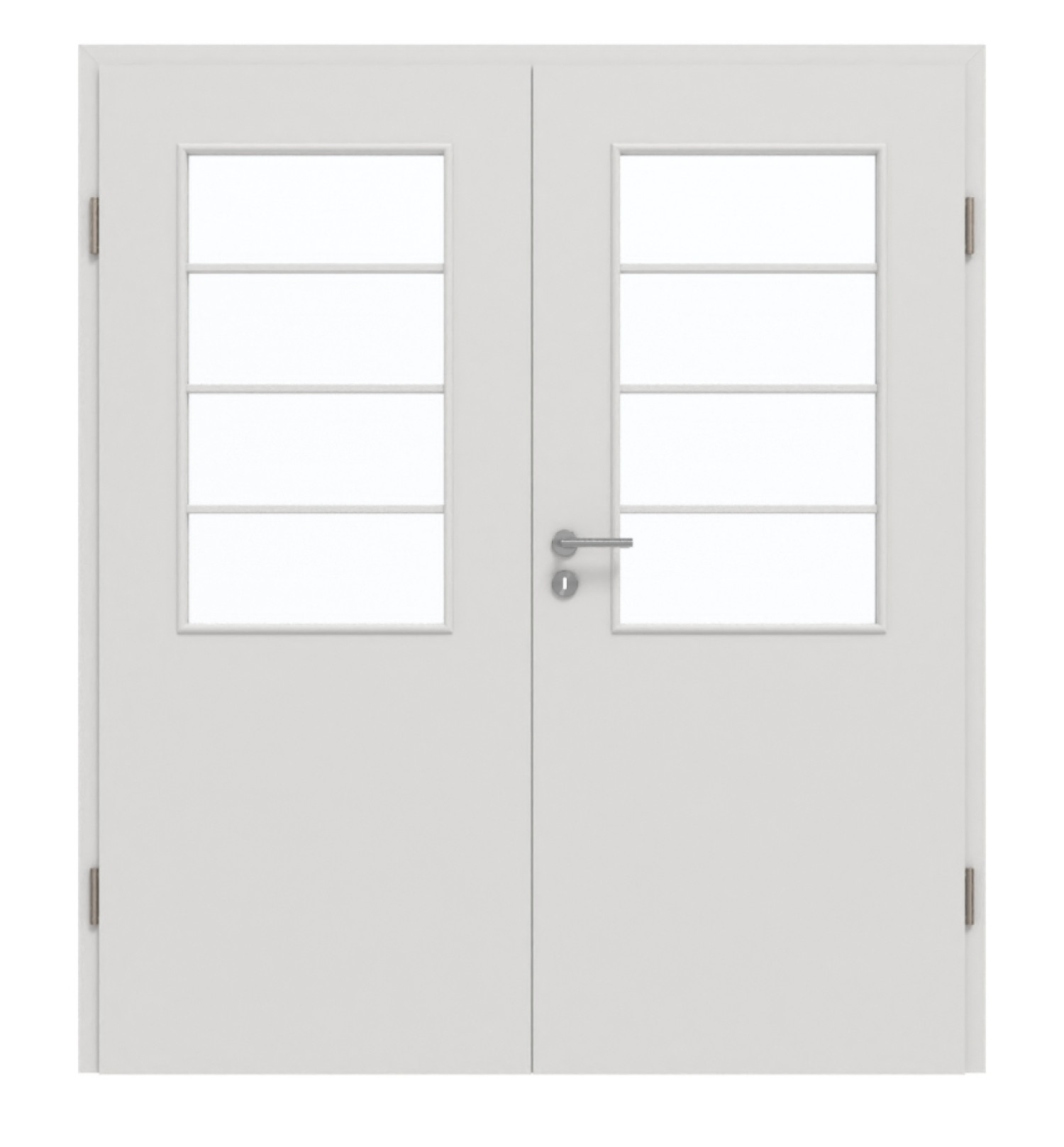 GARANT Doppelflügeltür inkl. Zarge 0160-60 Silver Grey CePaL mit Lichtausschnitt LA-6 Sprosse SP10