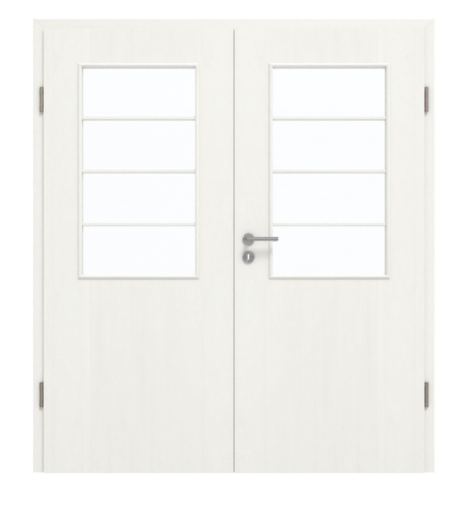 GARANT Doppelflügeltür inkl. Zarge Authentic Bianco CePaL mit Lichtausschnitt LA-6 Sprosse SP10