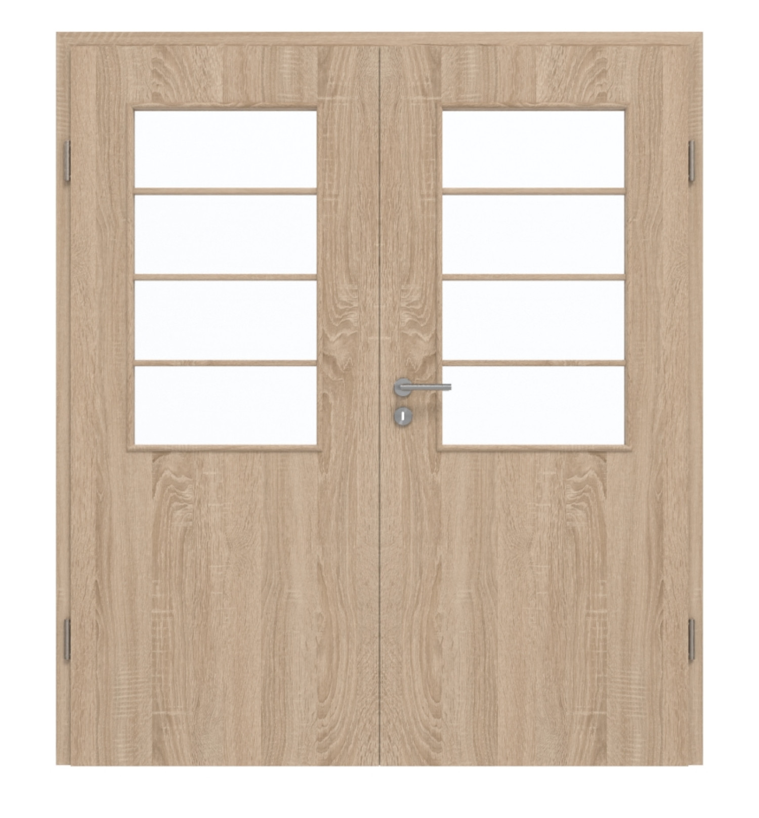 GARANT Doppelflügeltür inkl. Zarge Authentic Eiche GCK08 mit Lichtausschnitt LA-6 Sprosse SP10