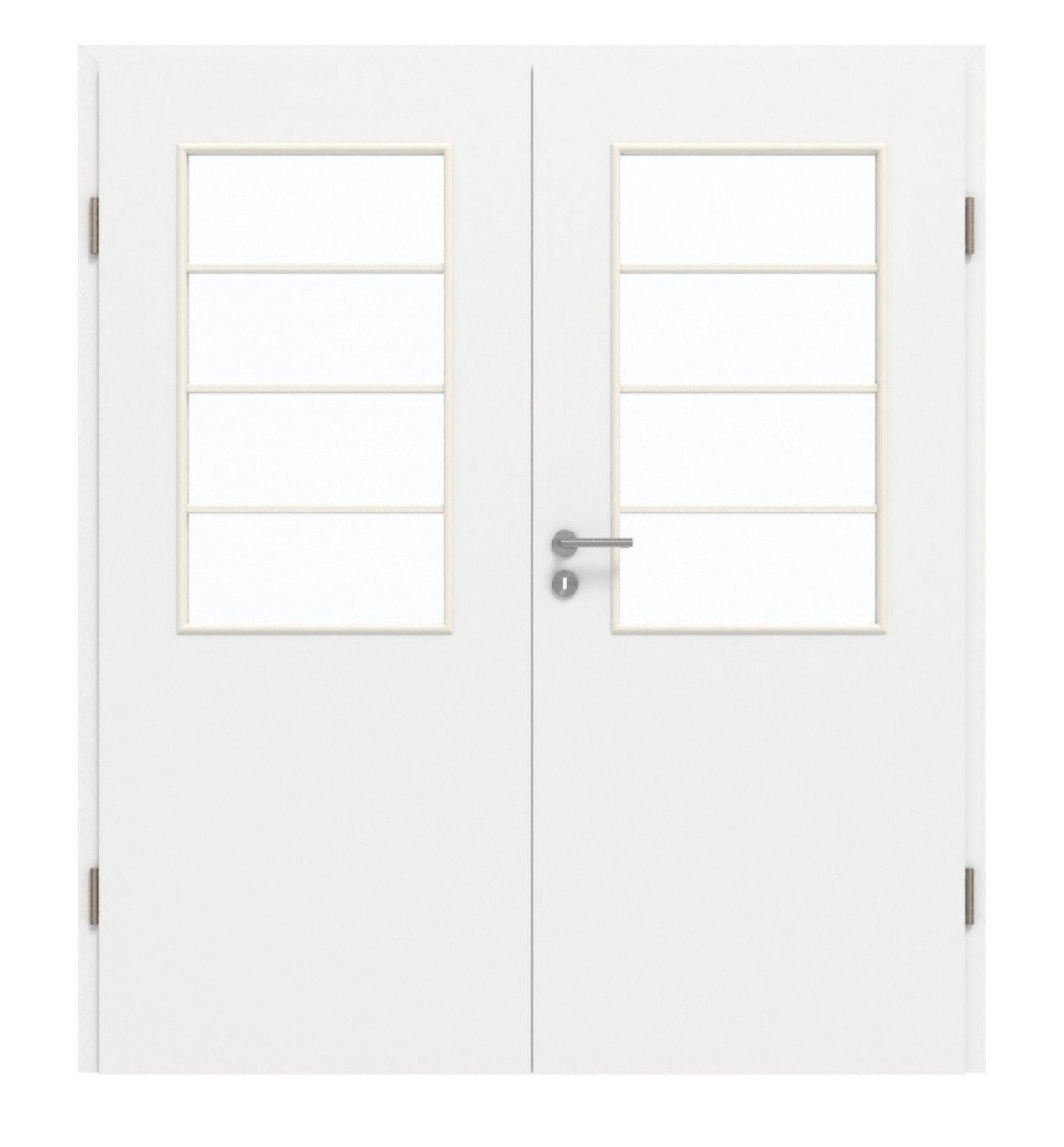 GARANT Doppelflügeltür inkl. Zarge D354-60 Designer White Resopal mit Lichtausschnitt LA-6 Sprosse SP10