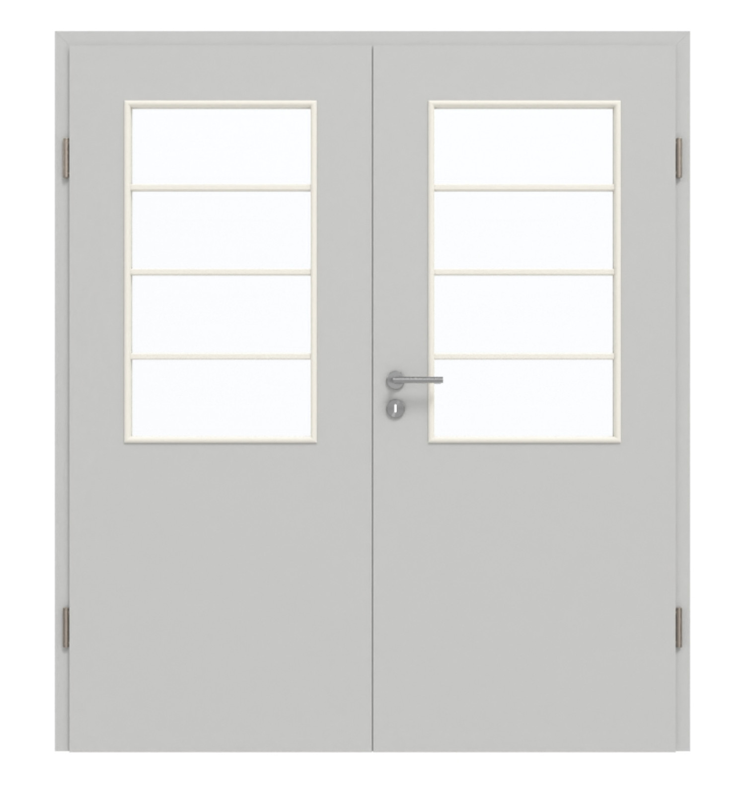GARANT Doppelflügeltür inkl. Zarge D92-60 Dove Grey Resopal mit Lichtausschnitt LA-6 Sprosse SP10
