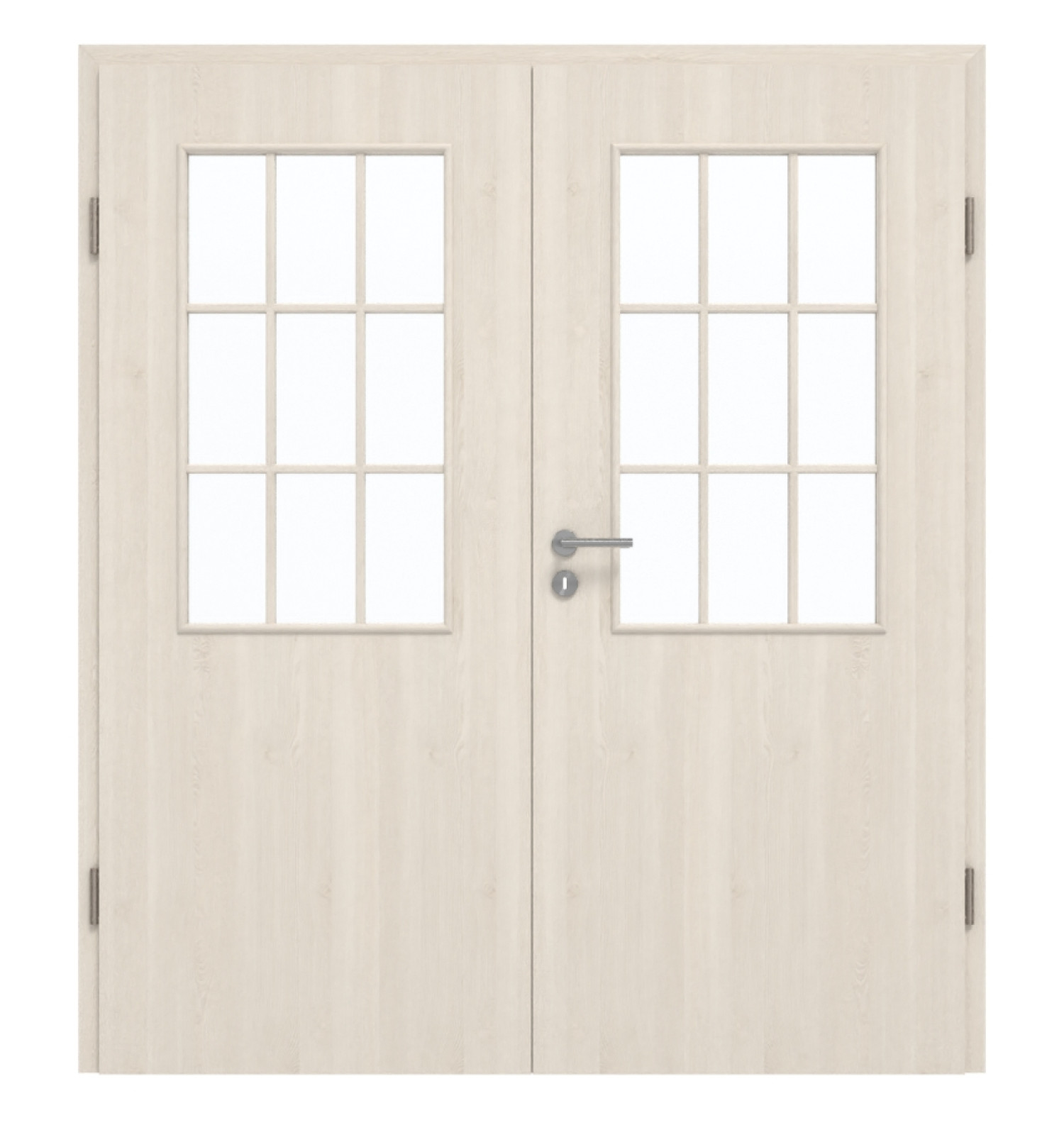 GARANT Doppelflügeltür inkl. Zarge Authentic Perl GCK08 mit Lichtausschnitt LA-6 Sprosse SP2