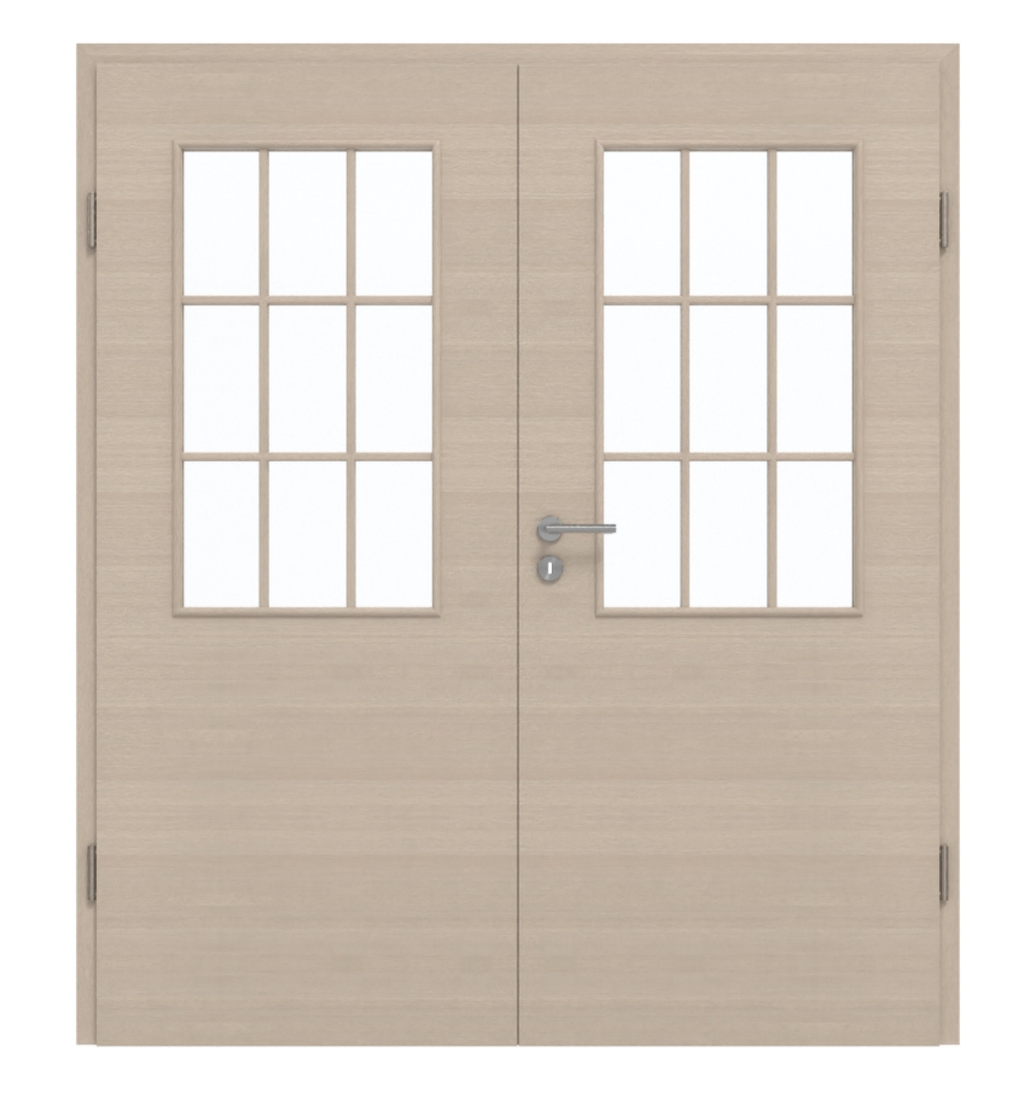GARANT Doppelflügeltür inkl. Zarge Quer Authentic Akazie GCK08 mit Lichtausschnitt LA-6 Sprosse SP2