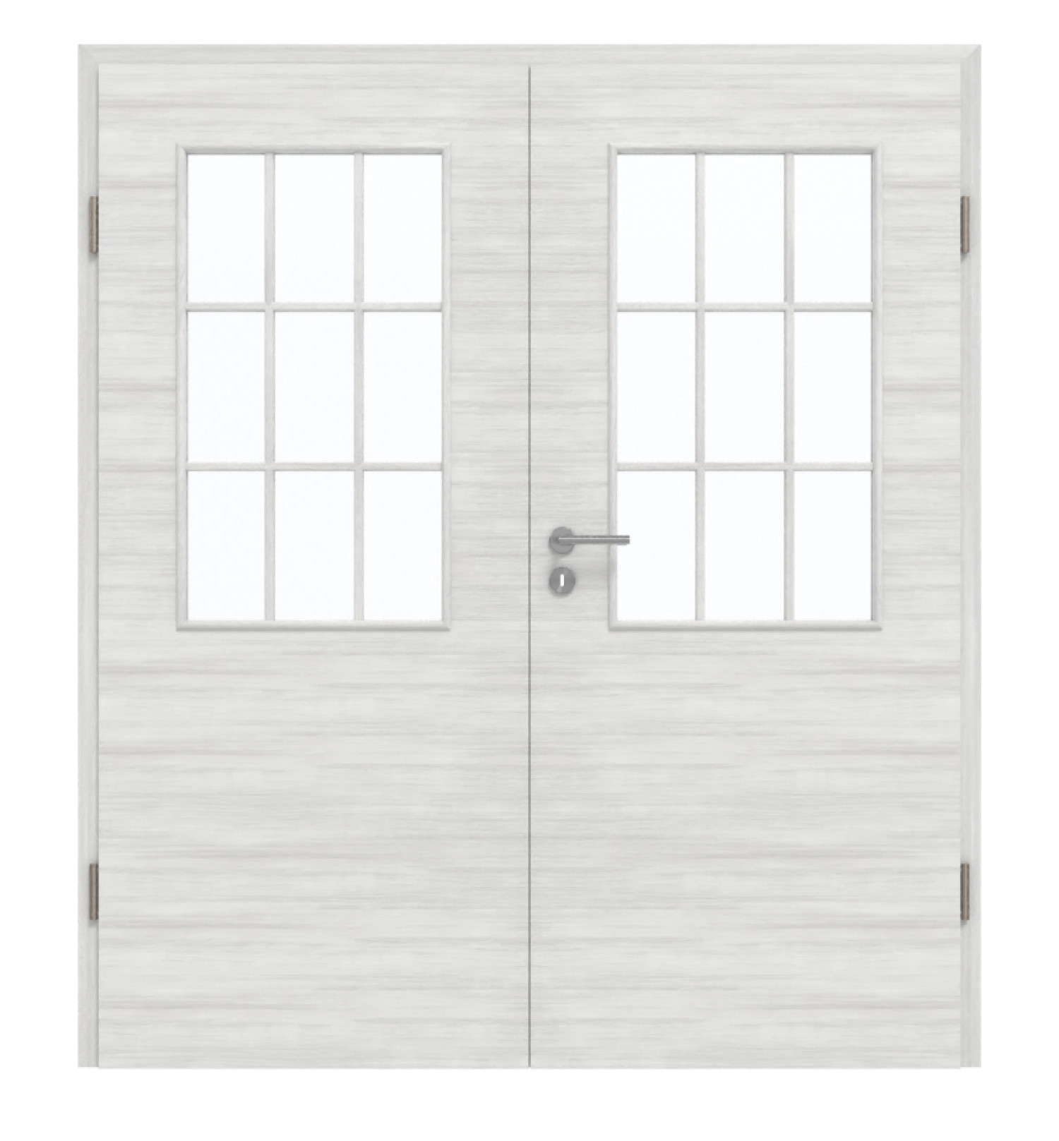 GARANT Doppelflügeltür inkl. Zarge Quer Authentic Grigio GCK08 mit Lichtausschnitt LA-6 Sprosse SP2