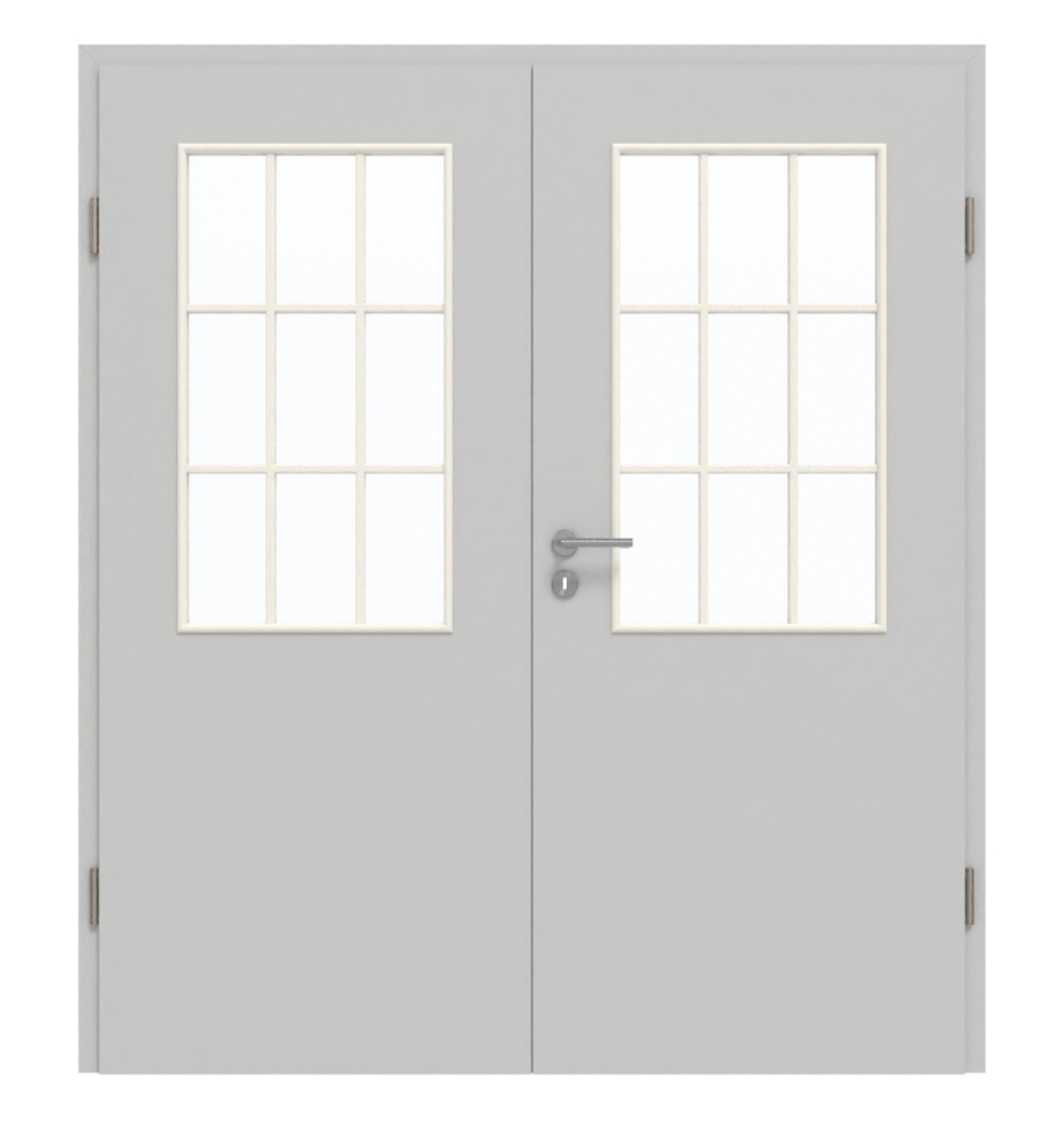 GARANT Doppelflügeltür inkl. Zarge D92-60 Dove Grey Resopal mit Lichtausschnitt LA-6 Sprosse SP2