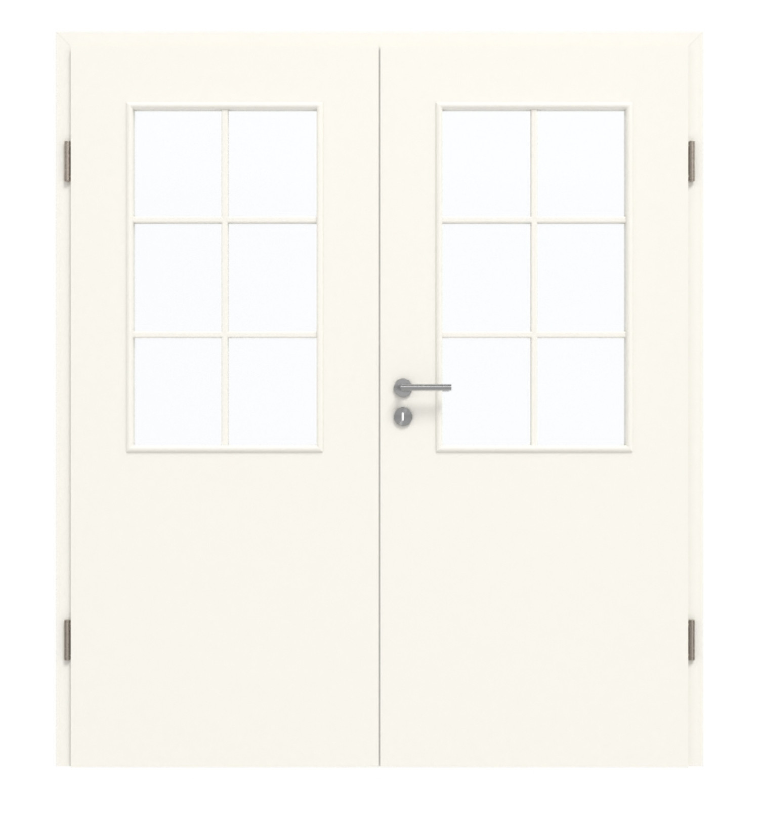 GARANT Doppelflügeltür inkl. Zarge 0105-60 Pearl White CePaL mit Lichtausschnitt LA-6 Sprosse SP4