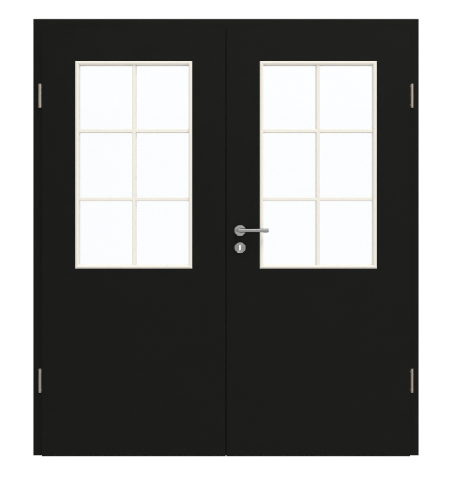 GARANT Doppelflügeltür inkl. Zarge 0901-60 Black Resopal mit Lichtausschnitt LA-6 Sprosse SP4