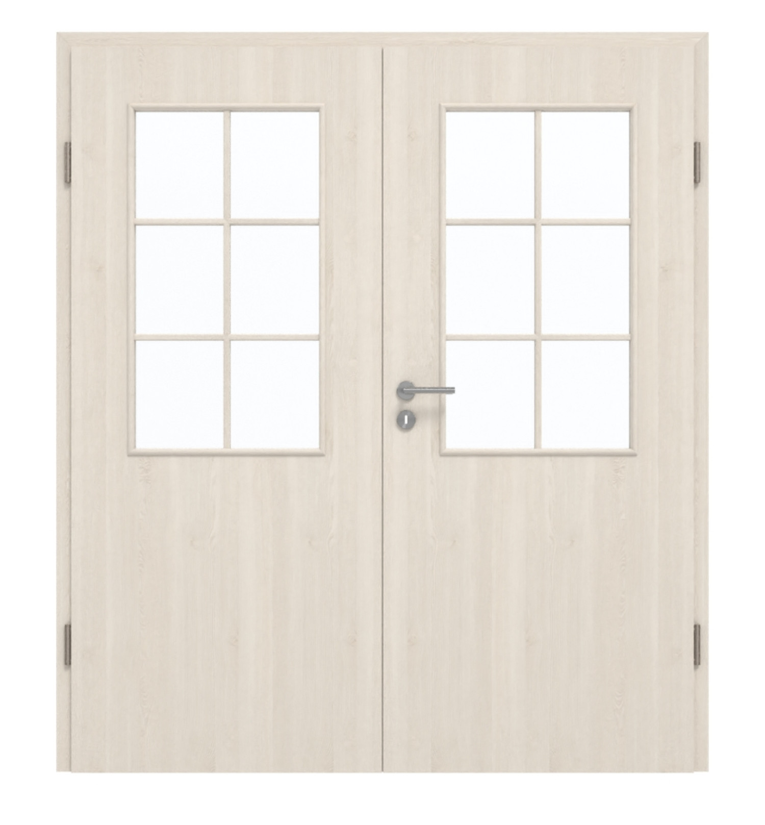 GARANT Doppelflügeltür inkl. Zarge Authentic Perl GCK08 mit Lichtausschnitt LA-6 Sprosse SP4