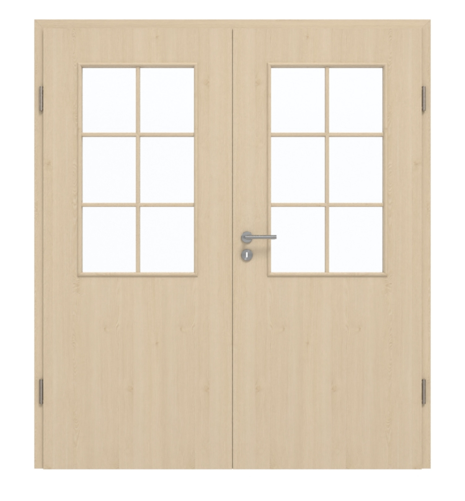 GARANT Doppelflügeltür inkl. Zarge Authentic Sand GCK08 mit Lichtausschnitt LA-6 Sprosse SP4
