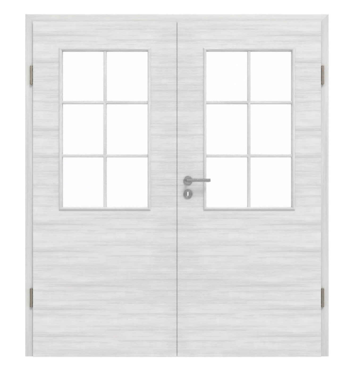 GARANT Doppelflügeltür inkl. Zarge Quer Authentic Grigio CePaL mit Lichtausschnitt LA-6 Sprosse SP4