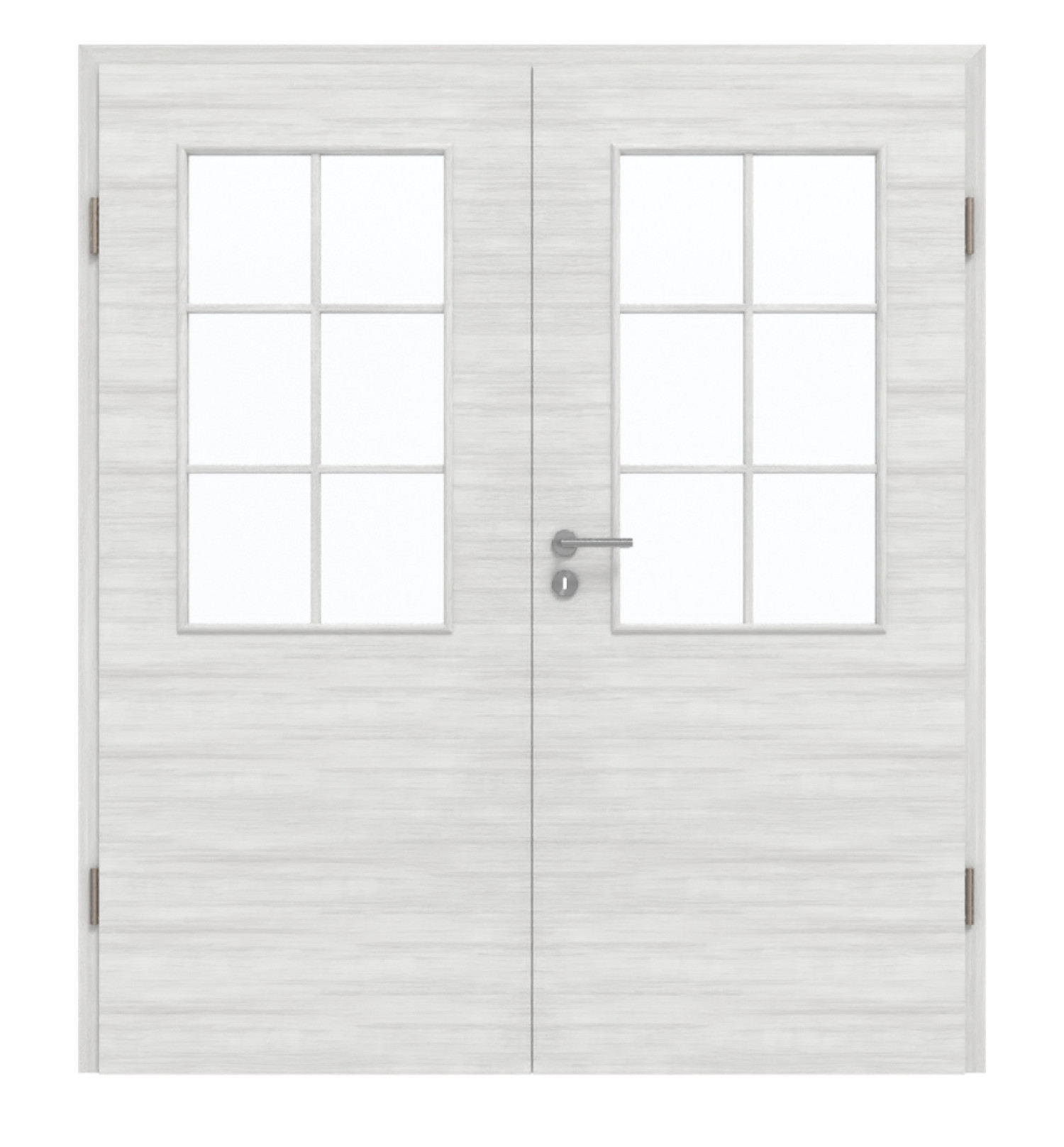 GARANT Doppelflügeltür inkl. Zarge Quer Authentic Grigio GCK08 mit Lichtausschnitt LA-6 Sprosse SP4