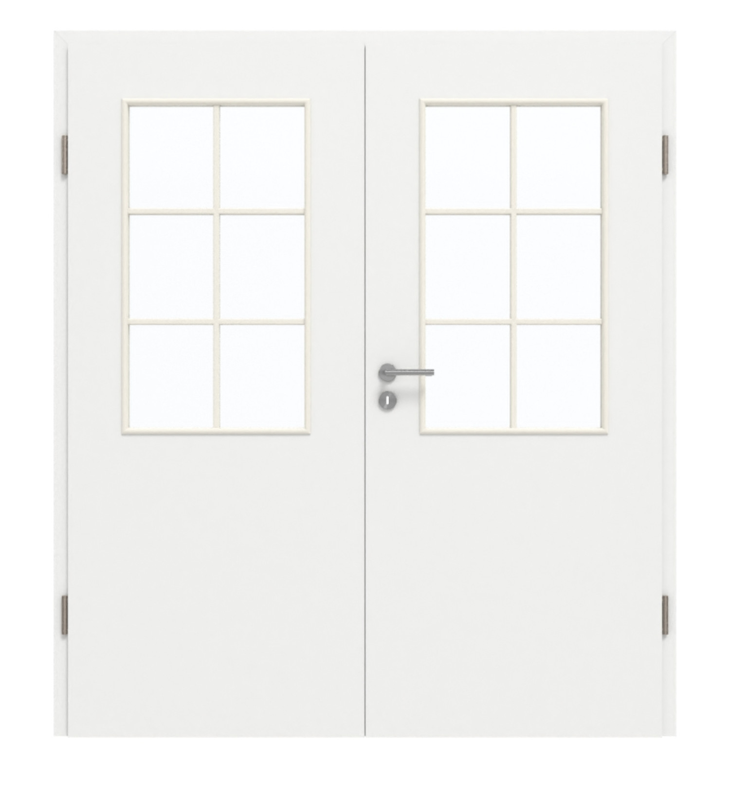 GARANT Doppelflügeltür inkl. Zarge D354-60 Designer White Resopal mit Lichtausschnitt LA-6 Sprosse SP4