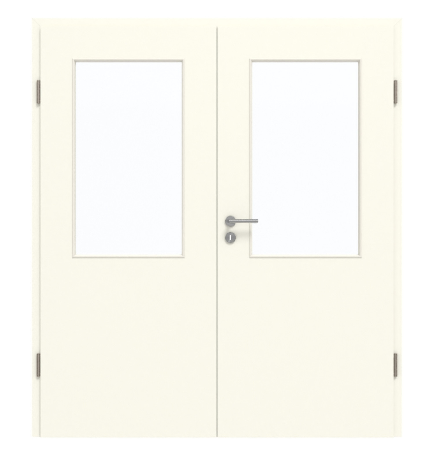 GARANT Doppelflügeltür inkl. Zarge W980ST15 Platinweiß GHK08 mit Lichtausschnitt LA-6