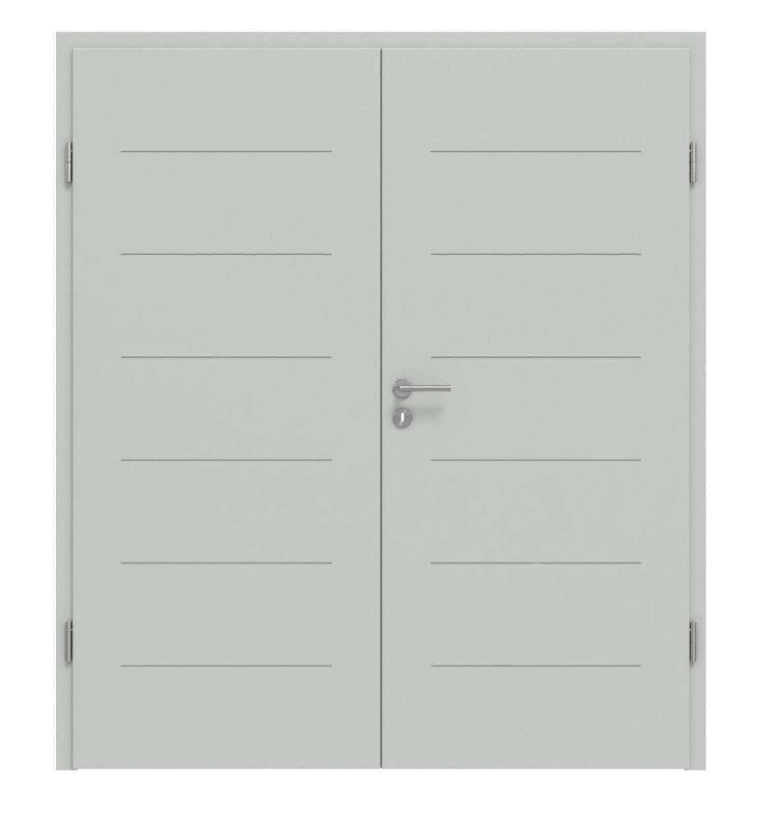 HÖRMANN Doppelflügeltür Groove 11 Grau RAL 7035 Lack DesignLine mit Zarge
