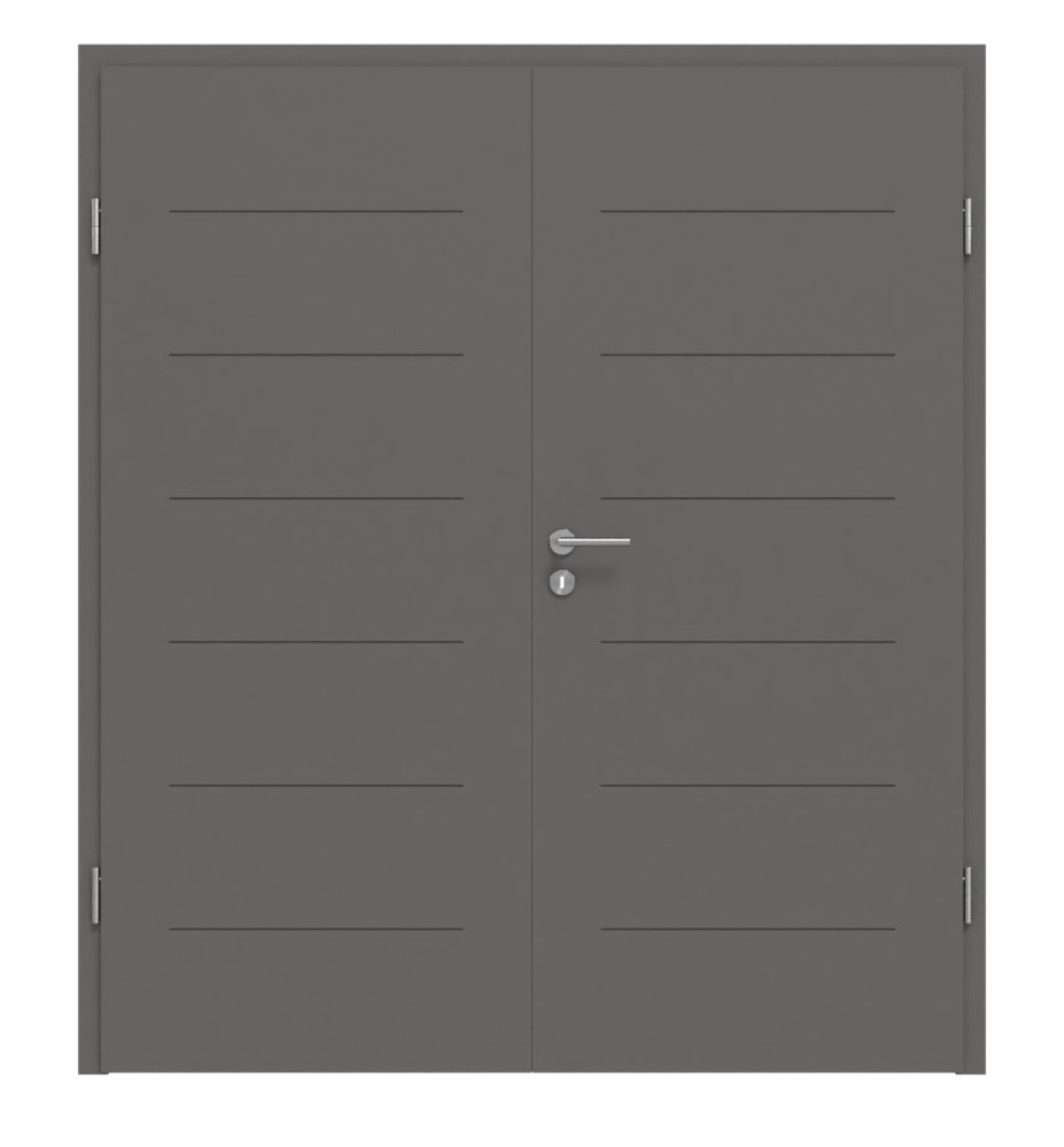 HÖRMANN Doppelflügeltür Groove 11 Staubgrau RAL 7037 Lack DesignLine mit Zarge