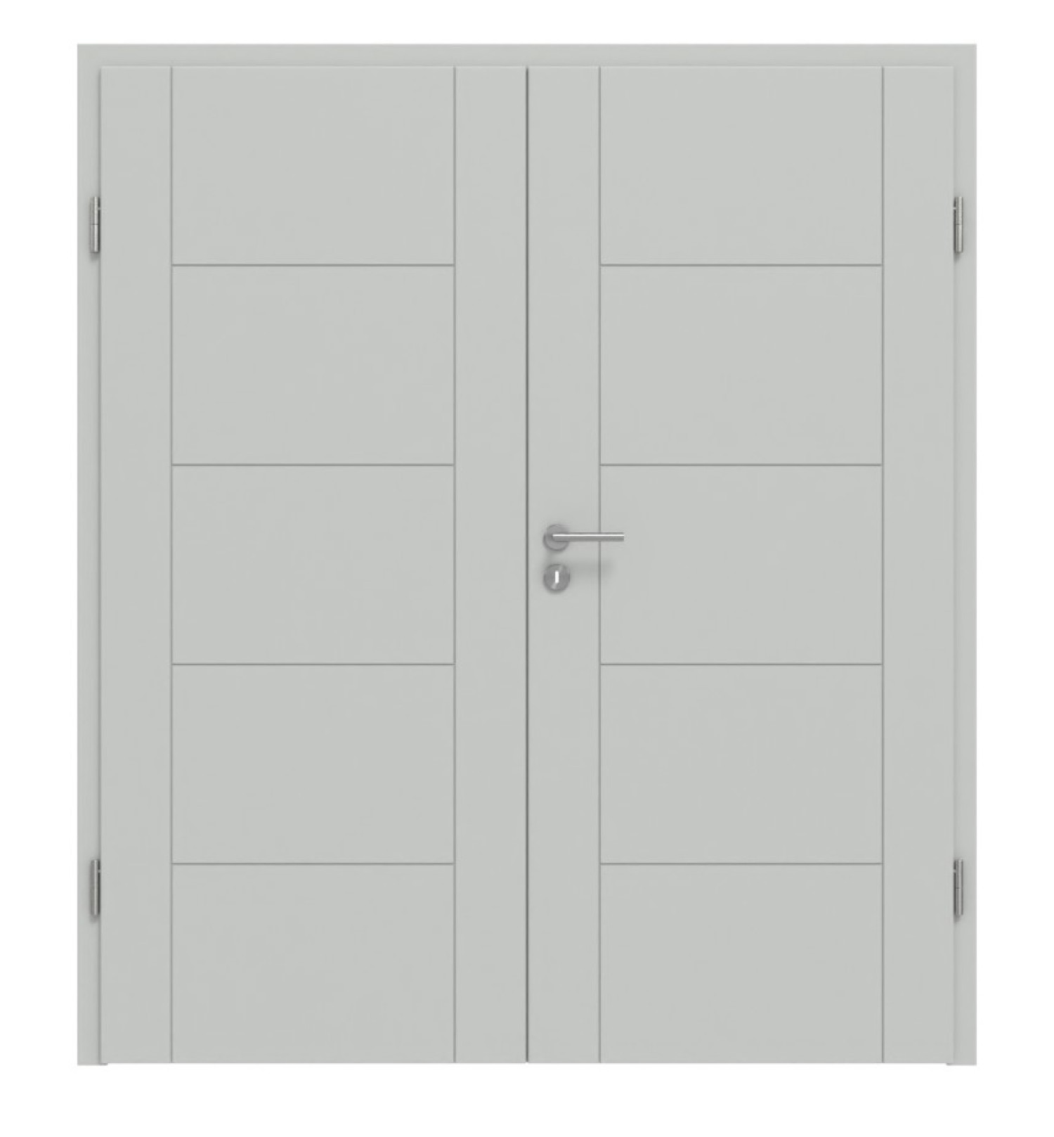 HÖRMANN Doppelflügeltür Groove 13 Grau RAL 7035 Lack DesignLine mit Zarge