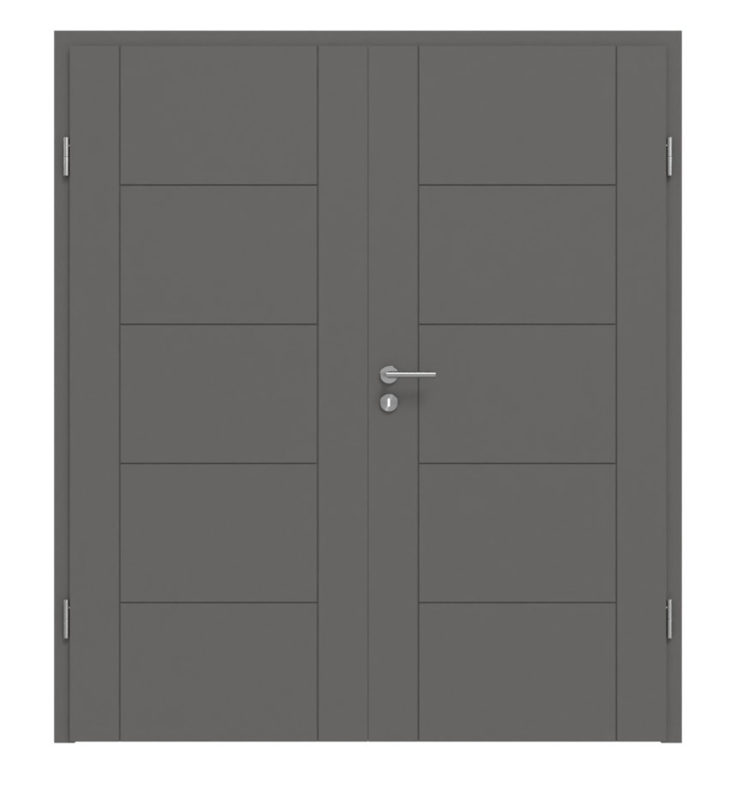 HÖRMANN Doppelflügeltür Groove 13 Staubgrau RAL 7037 Lack DesignLine mit Zarge
