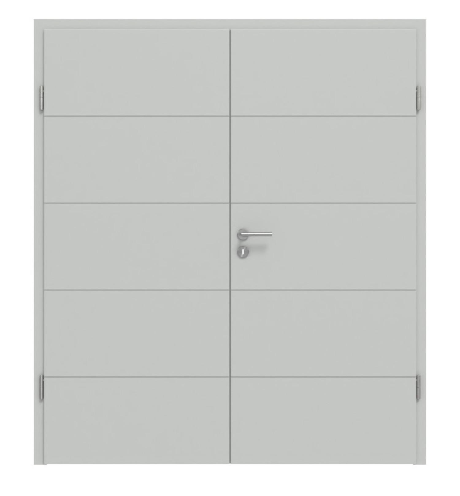 HÖRMANN Doppelflügeltür Groove 15 Grau RAL 7035 Lack DesignLine mit Zarge