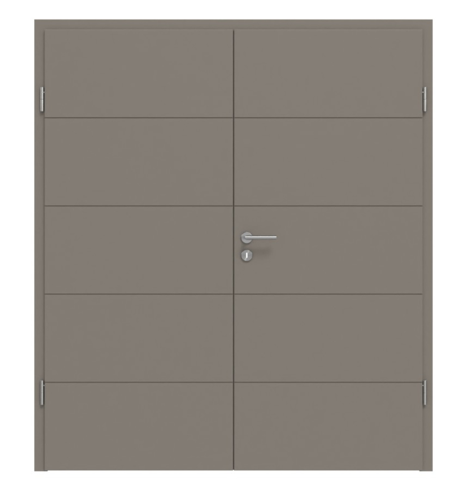 HÖRMANN Doppelflügeltür Groove 15 Taupe RAL 7048 Lack DesignLine mit Zarge