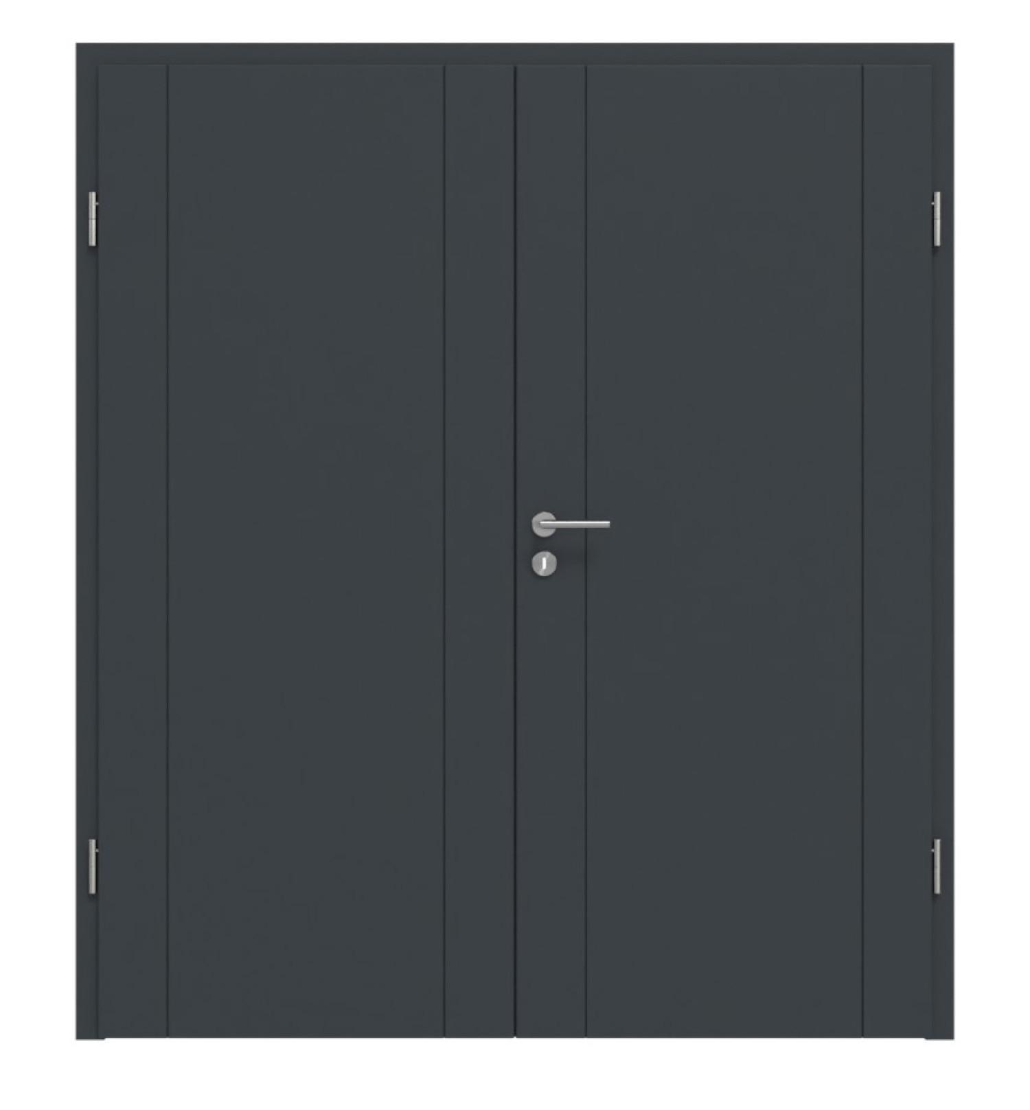 HÖRMANN Doppelflügeltür Groove 16 Anthrazit RAL 7016 Lack DesignLine mit Zarge