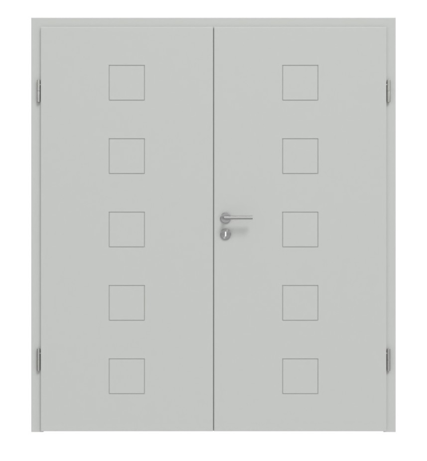 HÖRMANN Doppelflügeltür Groove 19 Grau RAL 7035 Lack DesignLine mit Zarge