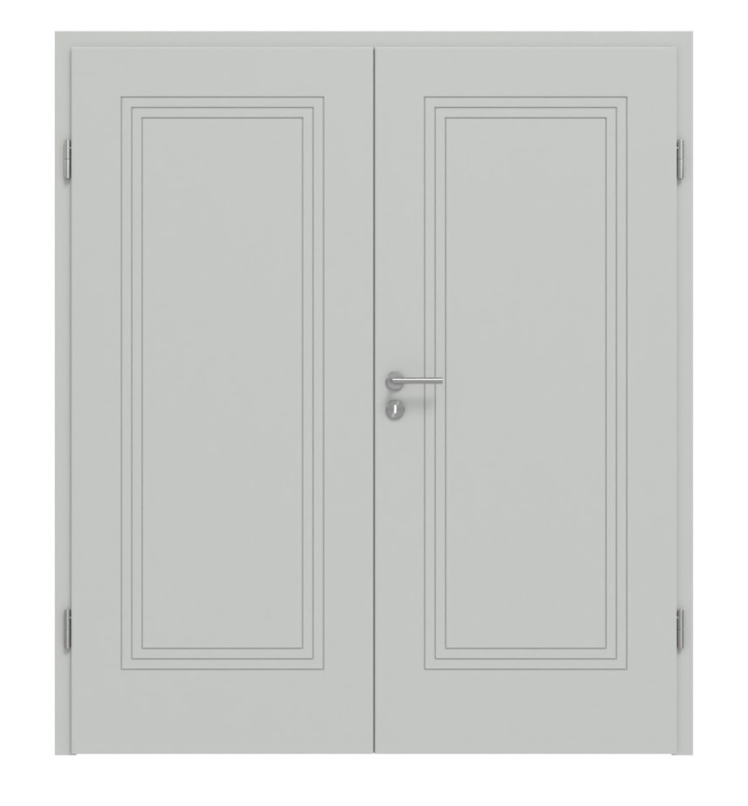 HÖRMANN Doppelflügeltür Groove 21 Grau RAL 7035 Lack DesignLine mit Zarge