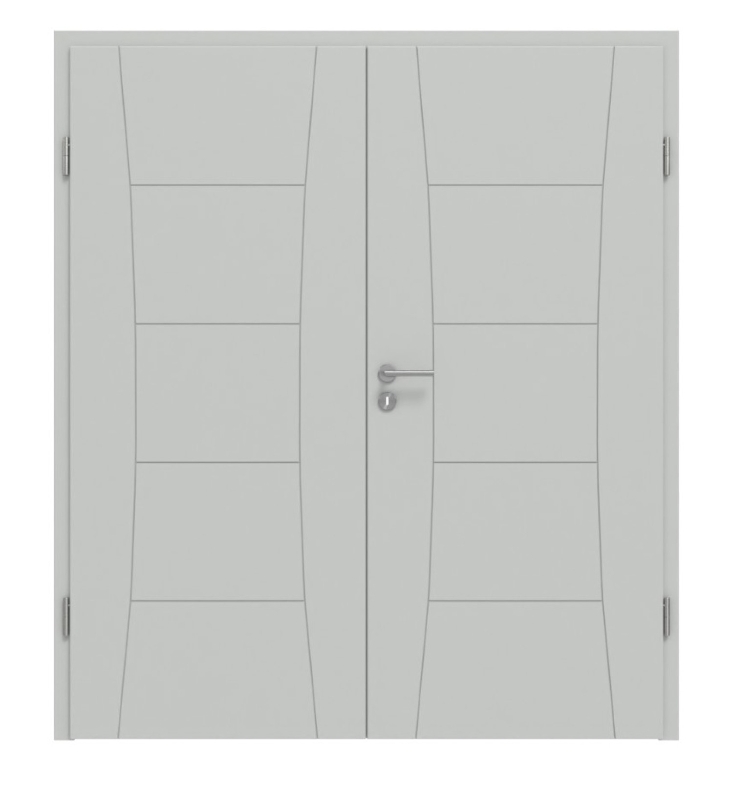 HÖRMANN Doppelflügeltür Groove 22 Grau RAL 7035 Lack DesignLine mit Zarge