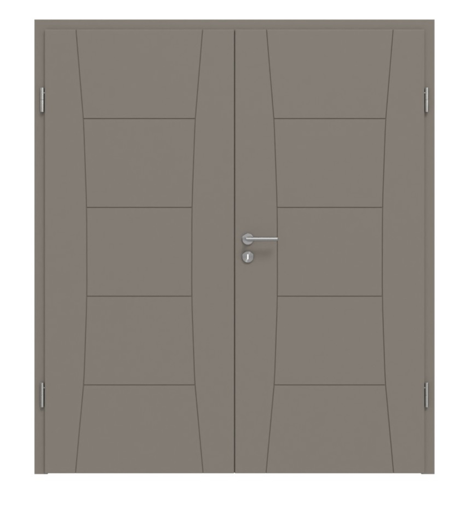 HÖRMANN Doppelflügeltür Groove 22 Taupe RAL 7048 Lack DesignLine mit Zarge