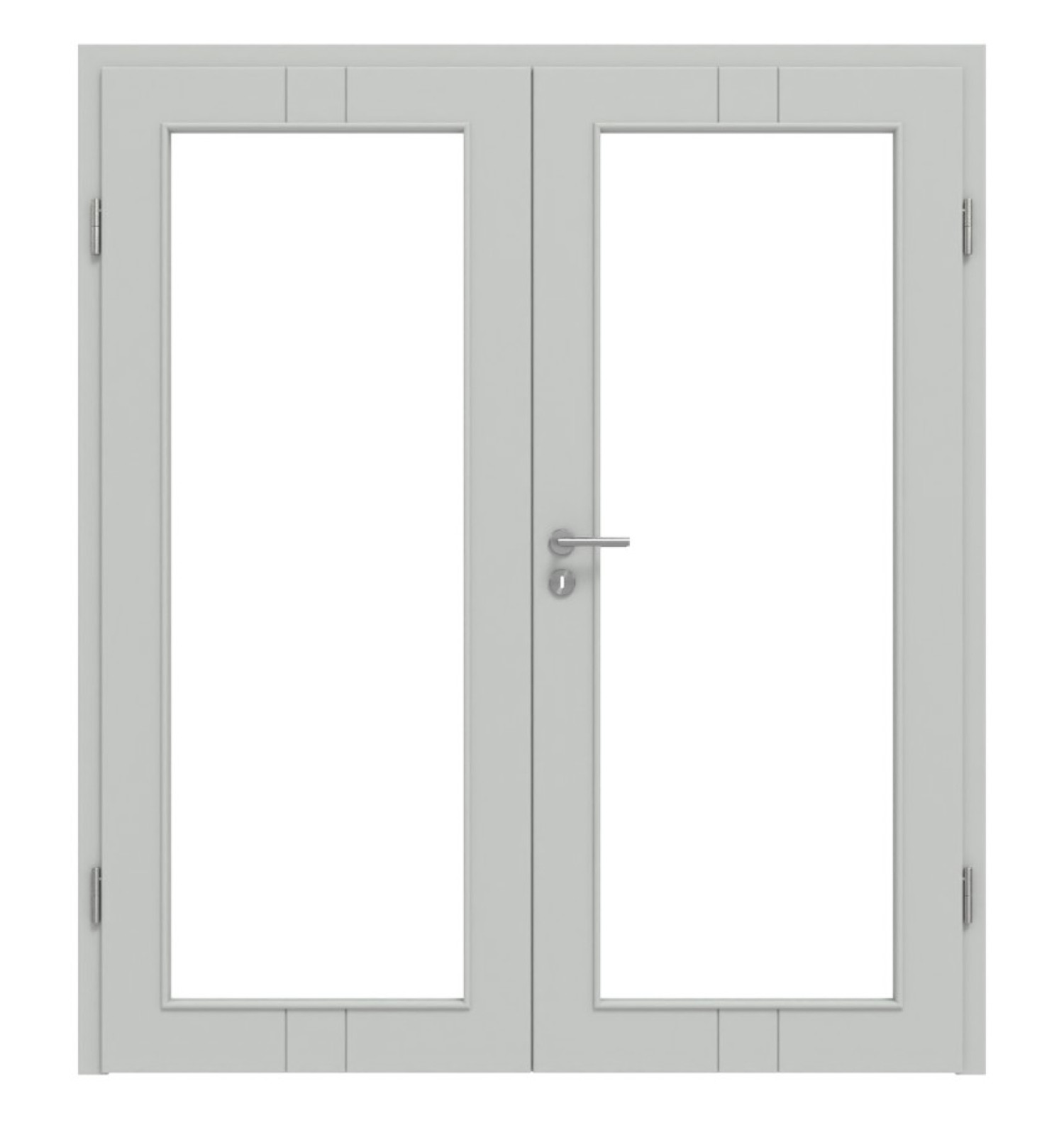 HÖRMANN Doppelflügeltür Groove 23 Grau RAL 7035 Lack DesignLine mit Lichtausschnitt LA 27 mit Zarge