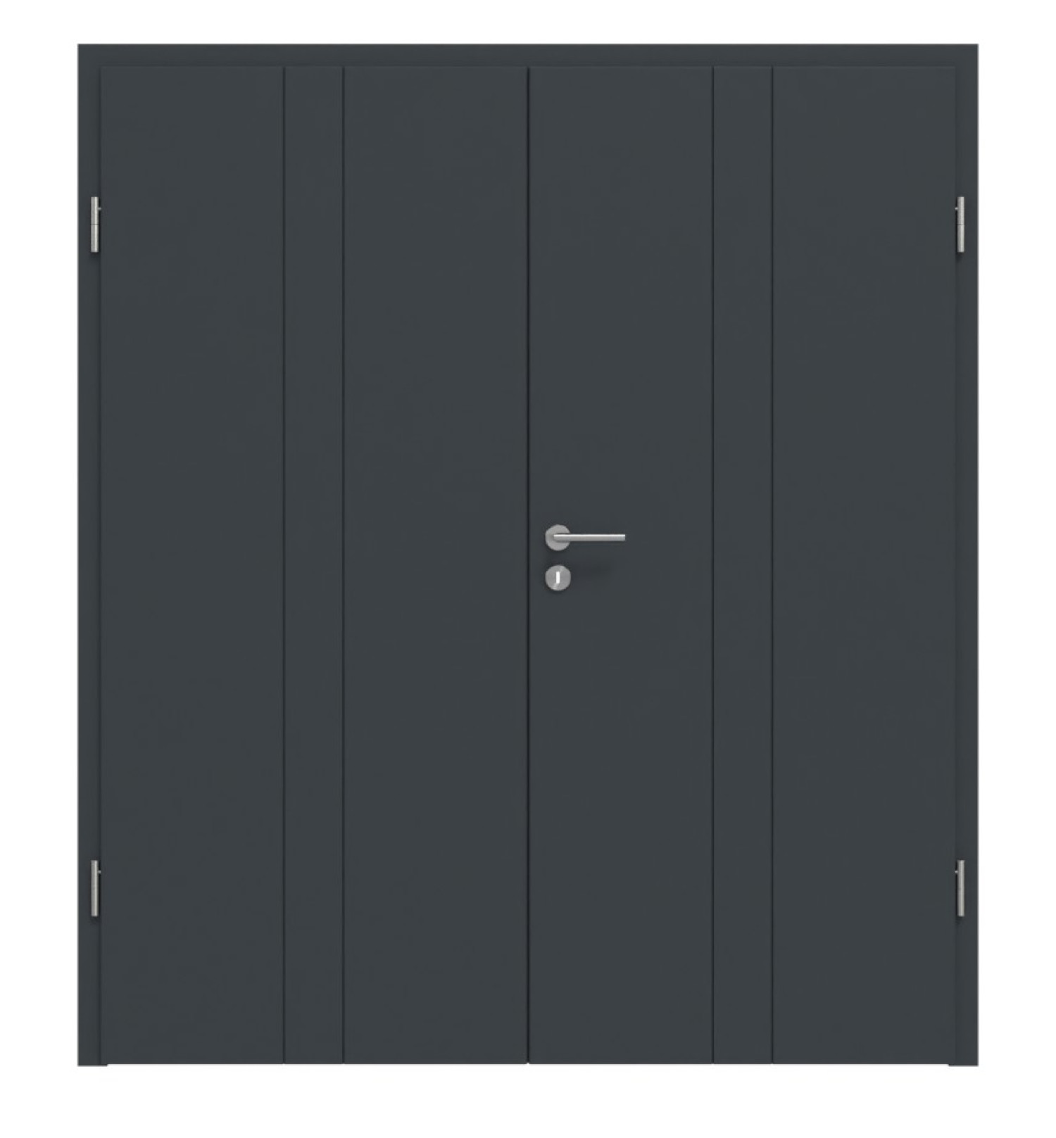 HÖRMANN Doppelflügeltür Groove 23 Anthrazit RAL 7016 Lack DesignLine mit Zarge