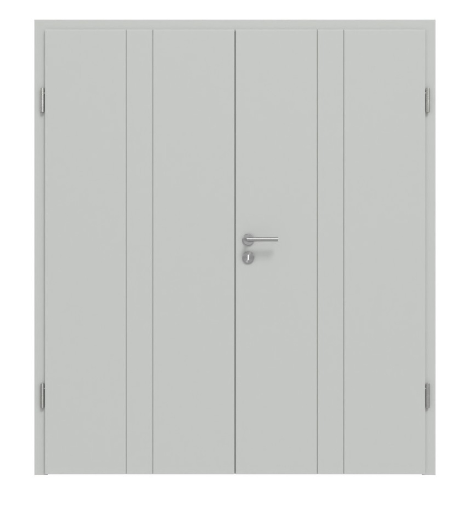 HÖRMANN Doppelflügeltür Groove 23 Grau RAL 7035 Lack DesignLine mit Zarge
