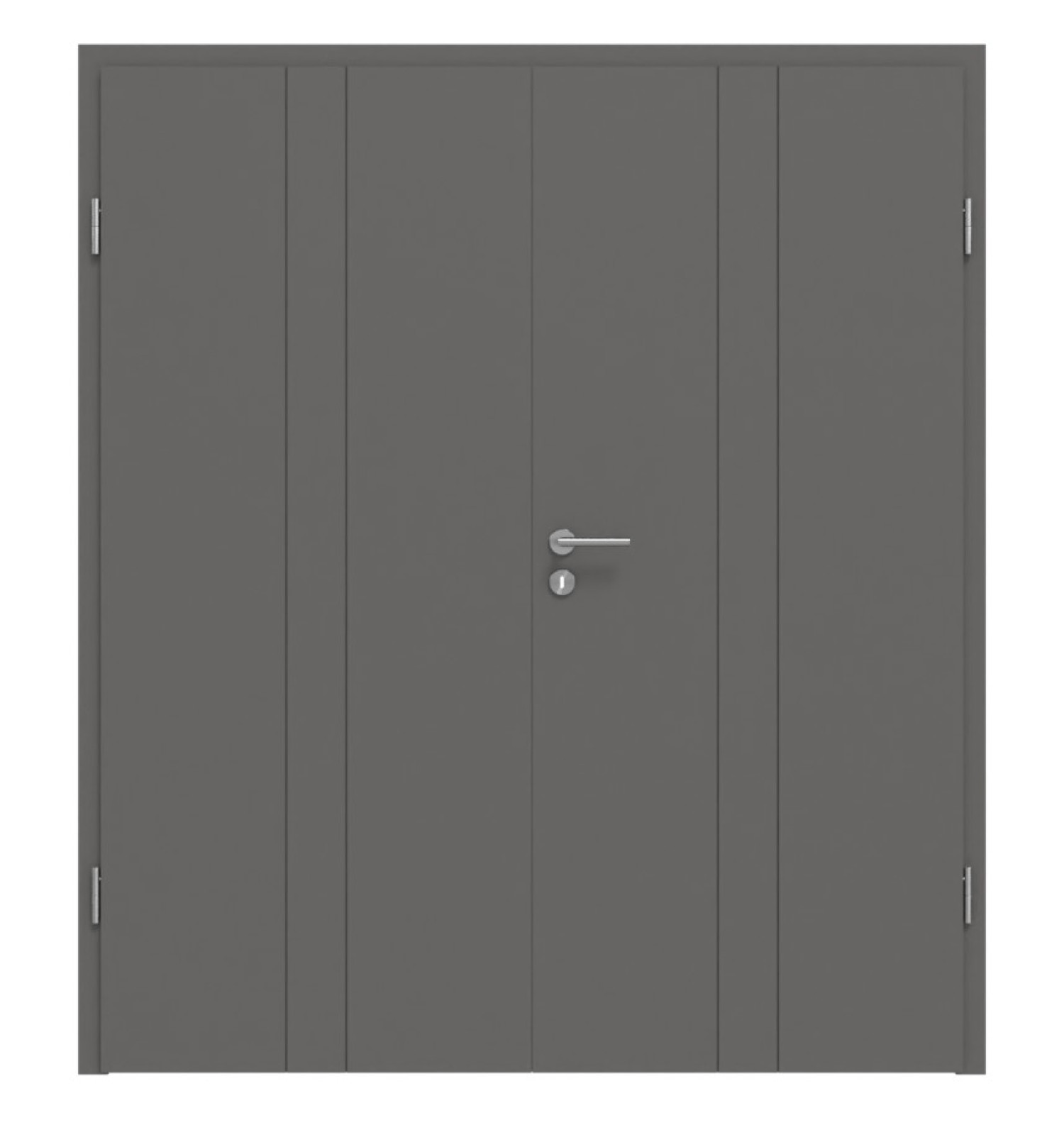 HÖRMANN Doppelflügeltür Groove 23 Staubgrau RAL 7037 Lack DesignLine mit Zarge