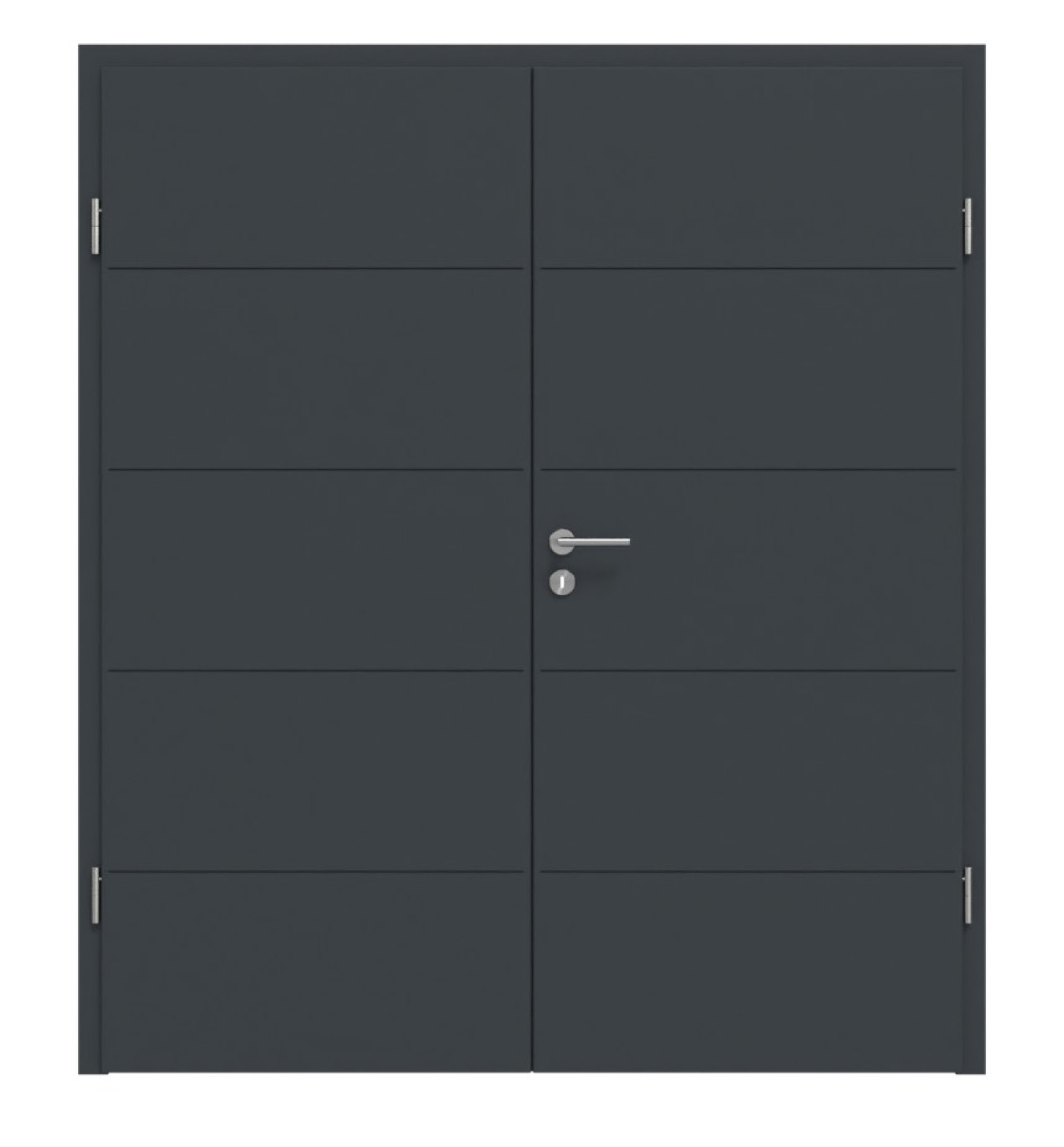 HÖRMANN Doppelflügeltür Groove 27 Anthrazit RAL 7016 Lack DesignLine mit Zarge