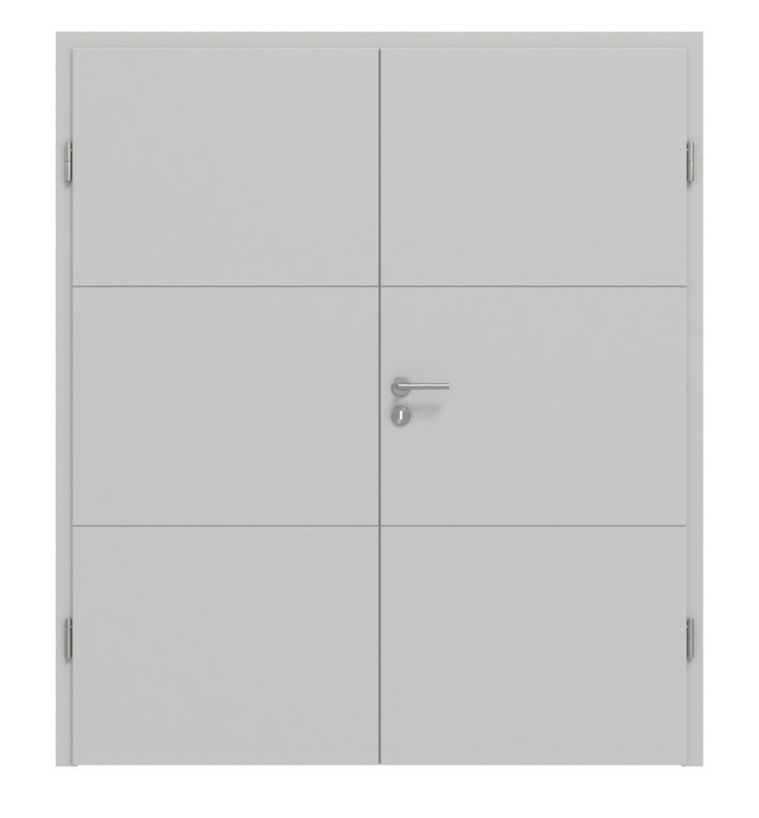Frontansicht von Signum 31 Basic Lack Grau RAL 7035 Doppelflügeltür inkl. Zarge - Huga