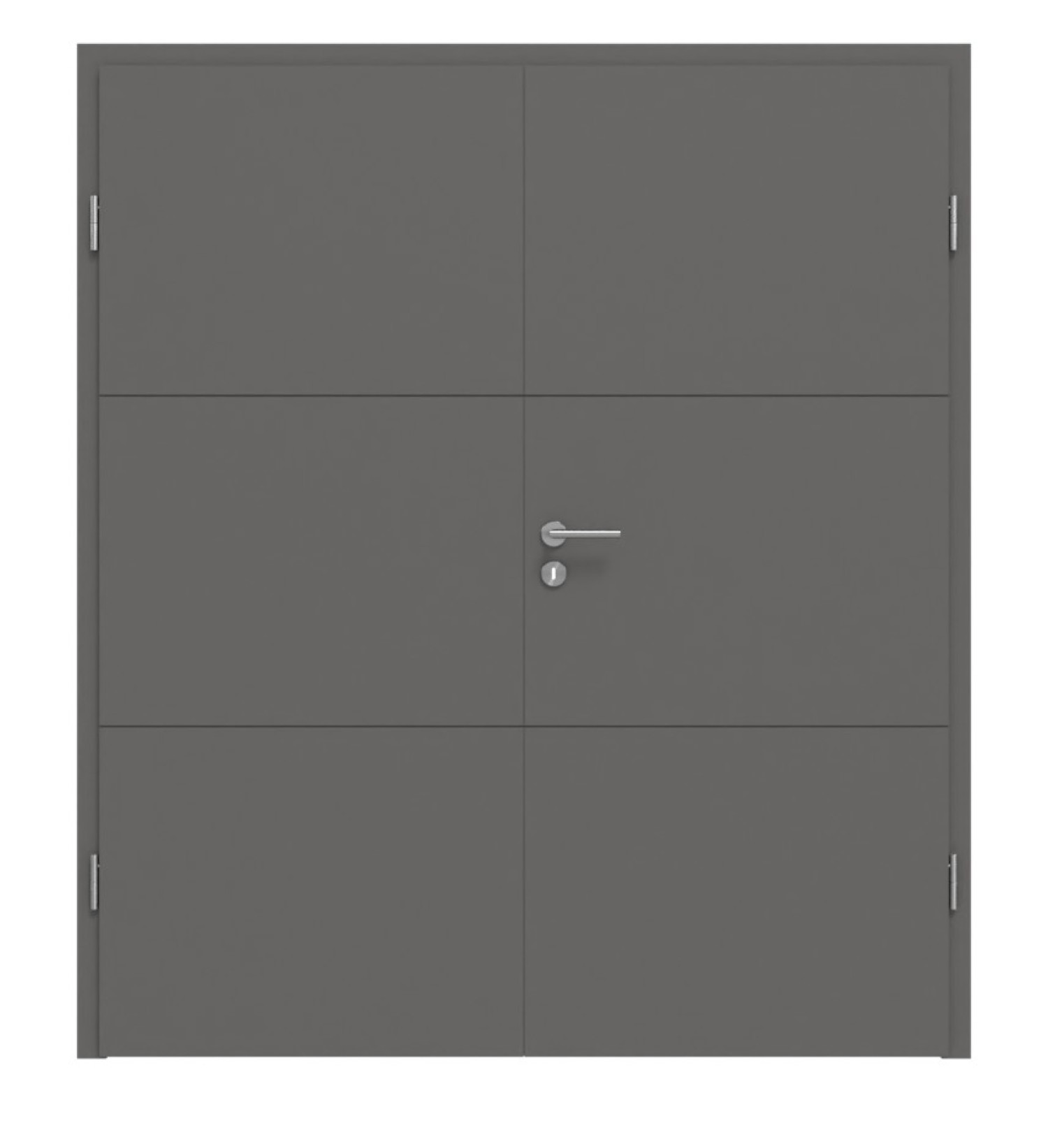 HÖRMANN Doppelflügeltür Groove 31 Staubgrau RAL 7037 Lack DesignLine mit Zarge